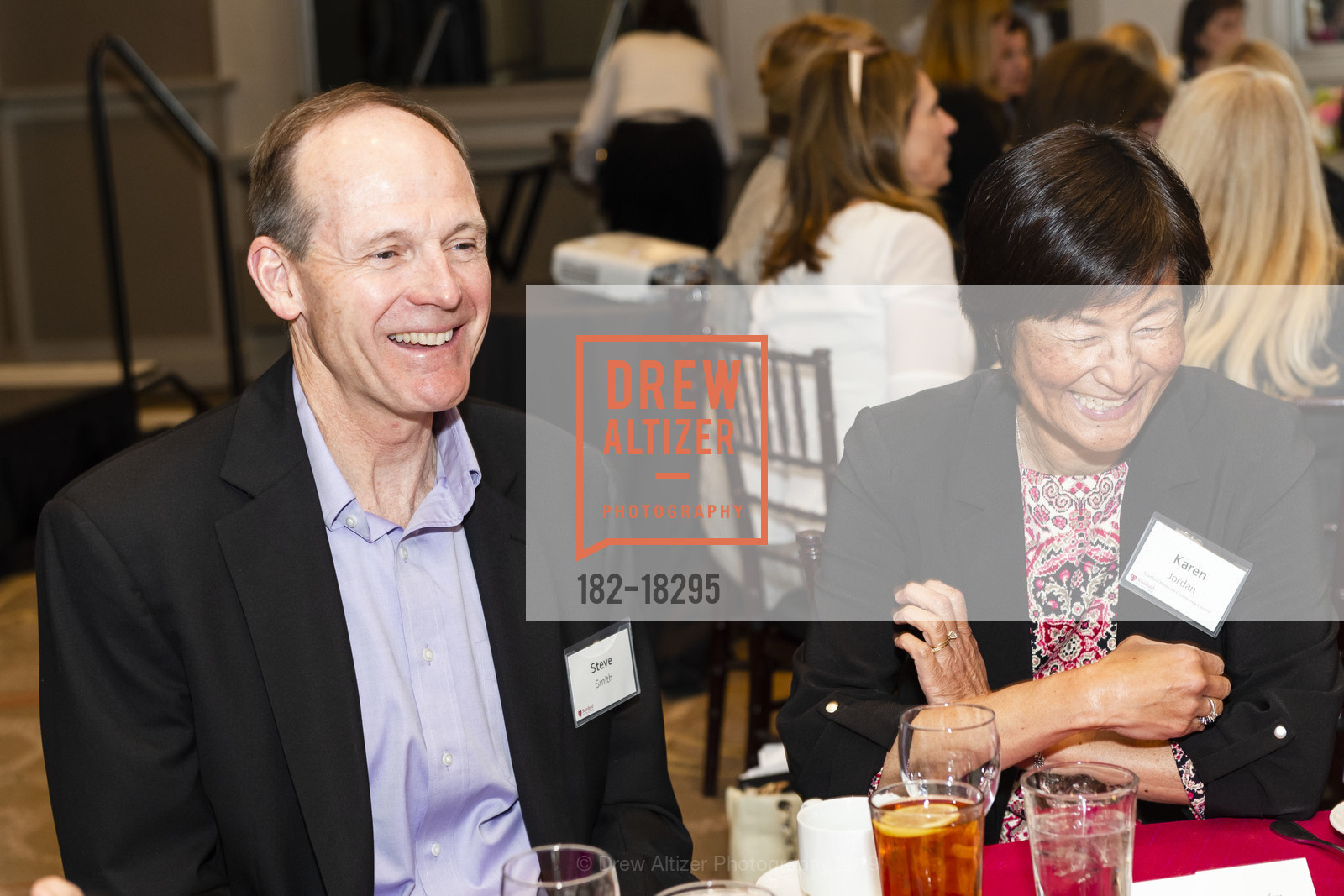 Steve Smith, Karen Jordan, Stanford Medicine Women's Health Lunch South Bay 2019, Westin San Jose. 302 S Market St, May 1st, 2019, Photo #182-18295 Steve Smith, Karen Jordan, Photo #182-18295