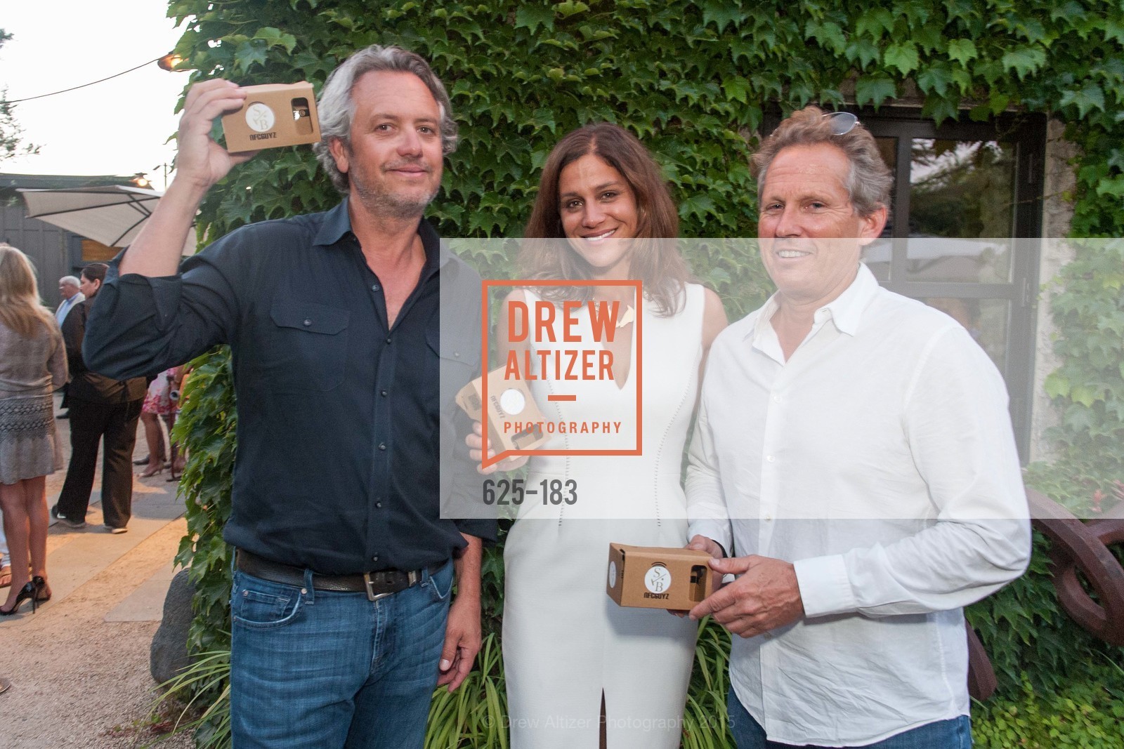 Andy Eckhardt, Elizabeth Welborn, Gary Laforge, Gucci & Vogue Dinner, Ma(i)sonry. 6711 Washington St, June 25th, 2015, Photo #625-183 Andy Eckhardt, Elizabeth Welborn, Gary Laforge, Photo #625-183