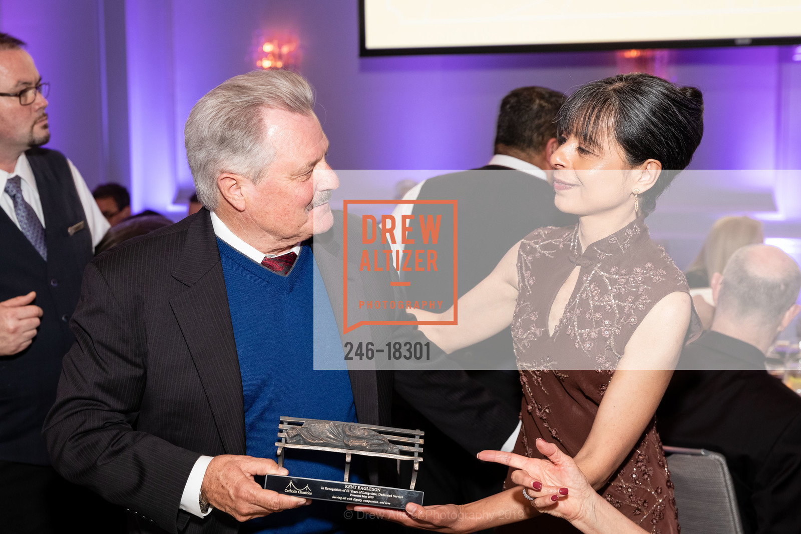 Kent Eagleson, Jilma Meneses, Catholic Charities 22nd Annual Loaves & Fishes Gala, Four Seasons Hotel. 757 Market Street, May 2nd, 2019, Photo #246-18301 Kent Eagleson, Jilma Meneses, Photo #246-18301