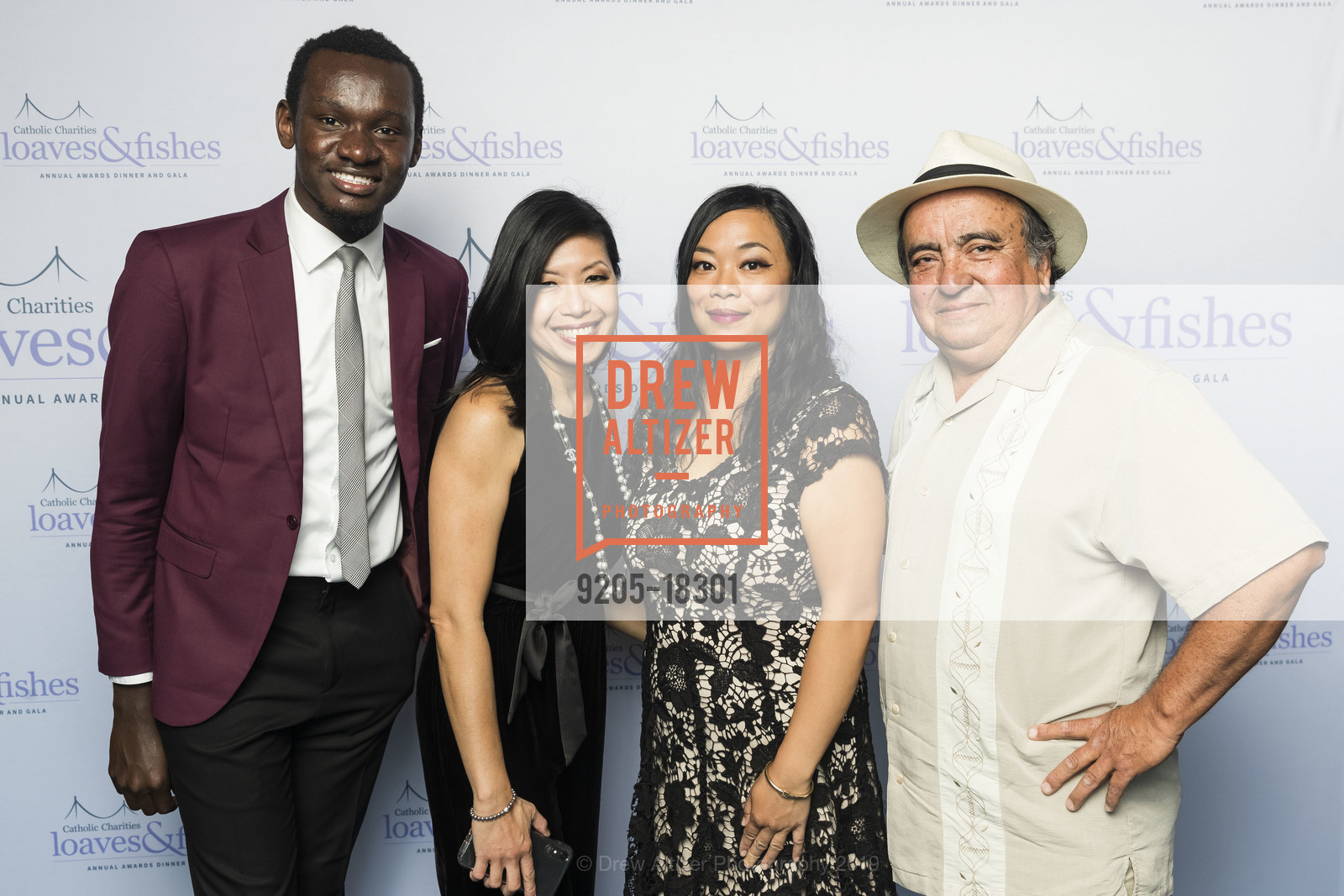 Aldane Walters, Odette Alcazaren-Keeley, Carolyn Acheta, Fernando Torres, Catholic Charities 22nd Annual Loaves & Fishes Gala, Four Seasons Hotel. 757 Market Street, May 2nd, 2019, Photo #9205-18301 Aldane Walters, Odette Alcazaren-Keeley, Carolyn Acheta, Fernando Torres, Photo #9205-18301