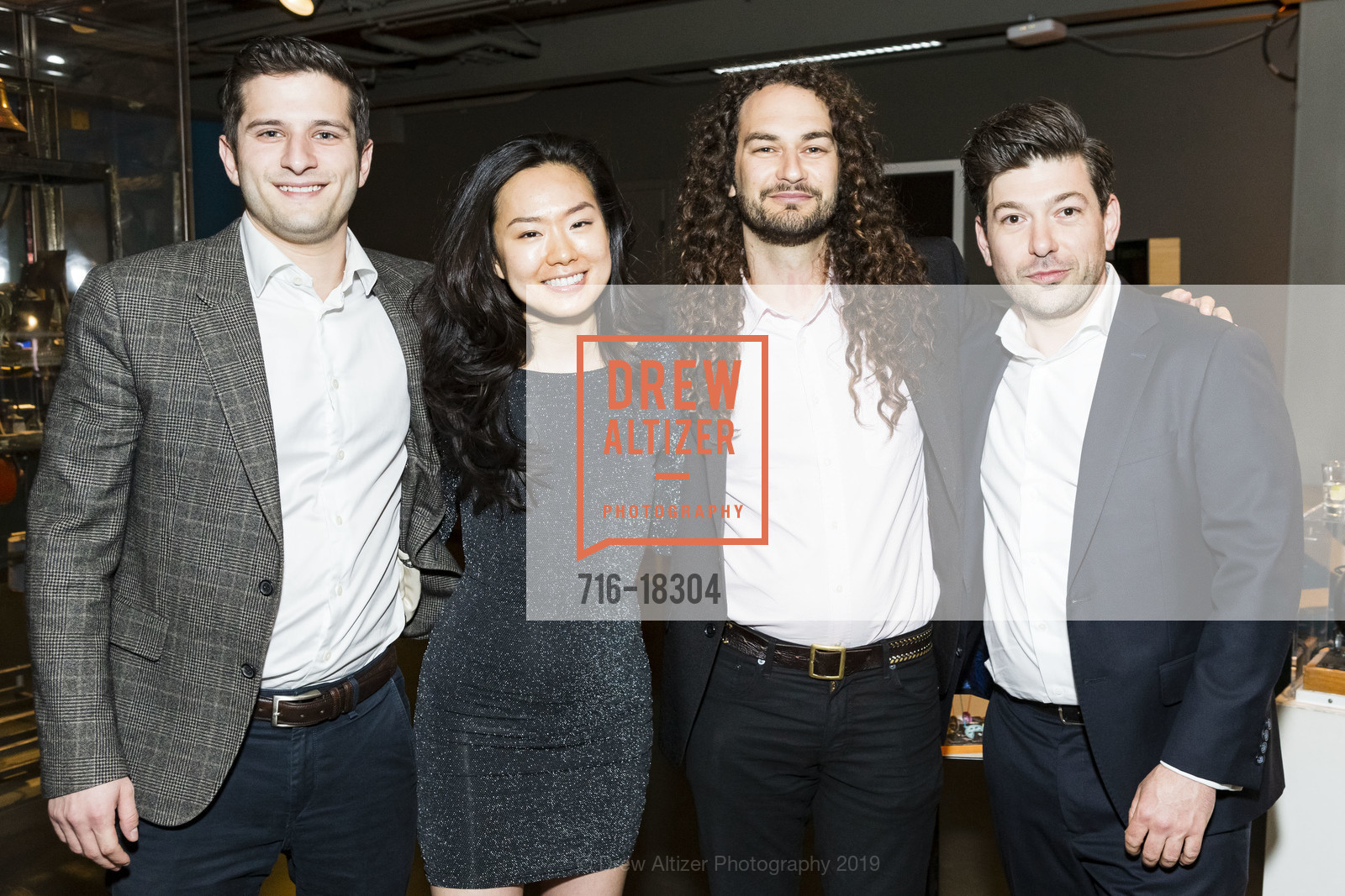Max Teicher, Erica Lee, Adam Swig, Andrew Mcclintock, Exploratorium's Party at the Piers 2019: Alchemy, Exploratorium. Pier 15, May 3rd, 2019, Photo #716-18304 Max Teicher, Erica Lee, Adam Swig, Andrew Mcclintock, Photo #716-18304