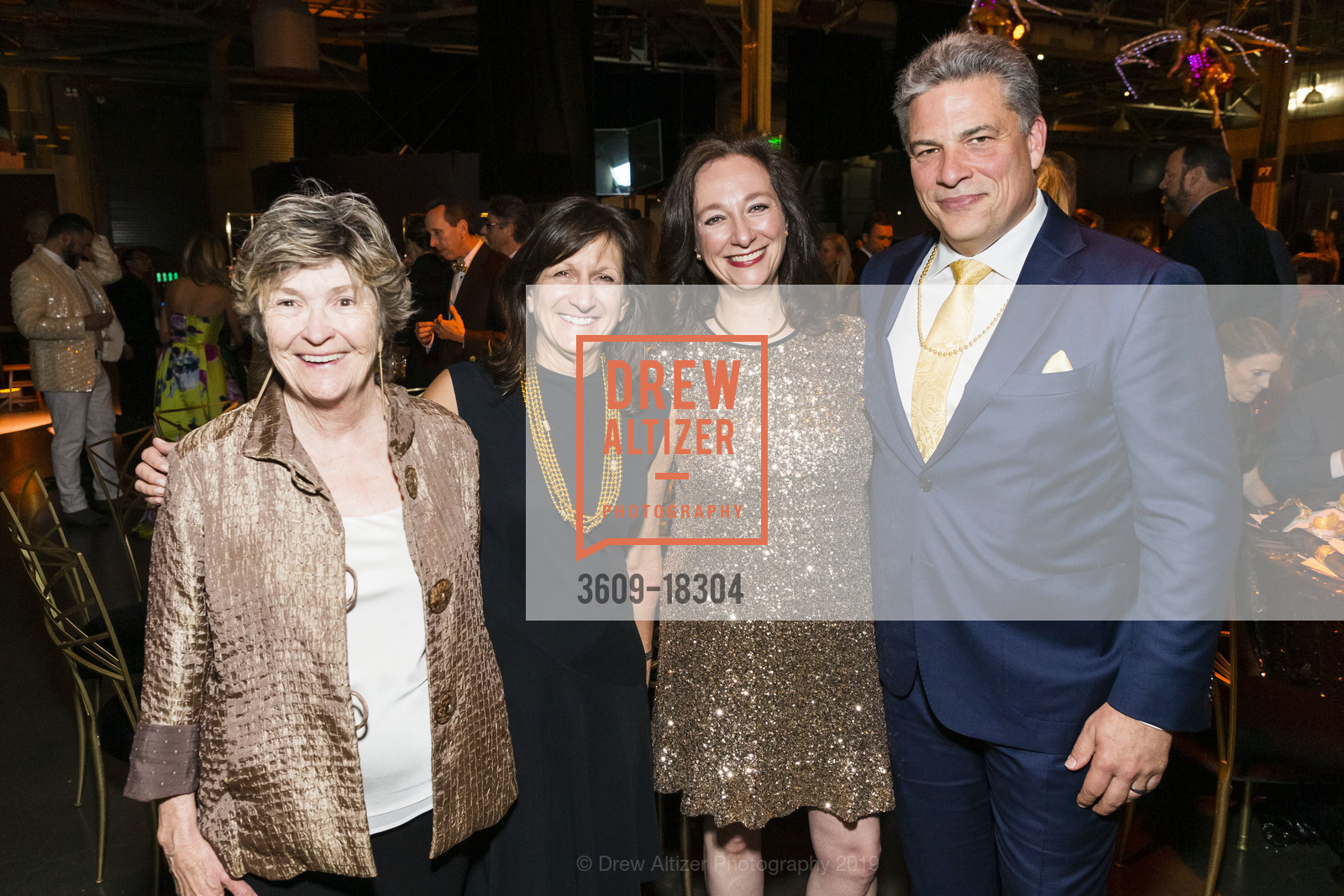 Pam Duffy, Danna Kozerski, Laura Zander, David Stull, Exploratorium's Party at the Piers 2019: Alchemy, Exploratorium. Pier 15, May 3rd, 2019, Photo #3609-18304 Pam Duffy, Danna Kozerski, Laura Zander, David Stull, Photo #3609-18304