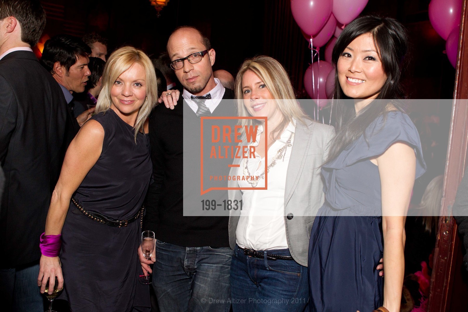 Angie Silvy, Steve Muller, Denise Mitchell, Jane Kim, BREAST CANCER EMERGENCY FUND'S Annual Pink Party at The Clift, US, February 24th, 2011, Photo #199-1831 Angie Silvy, Steve Muller, Denise Mitchell, Jane Kim, Photo #199-1831