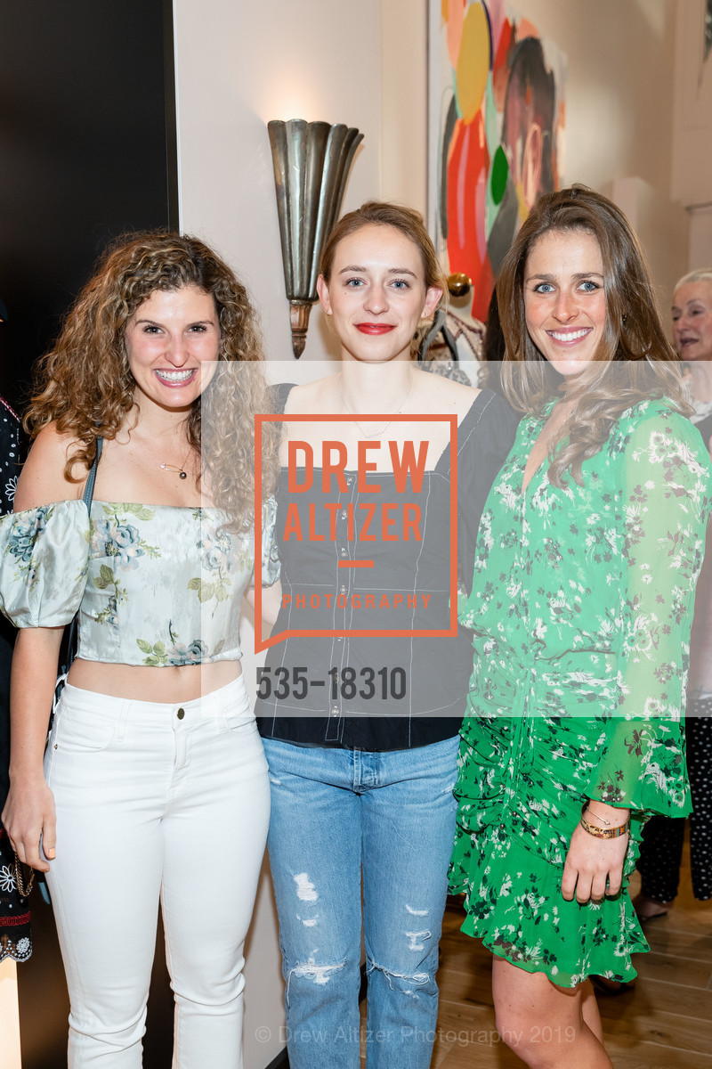 Taylor Siebel, Alex Ritchie, Elena McCallister, Veronica Beard Fillmore Opening Party, Veronica Beard. 2241 Fillmore Street, May 1st, 2019, Photo #535-18310 Taylor Siebel, Alex Ritchie, Elena McCallister, Photo #535-18310