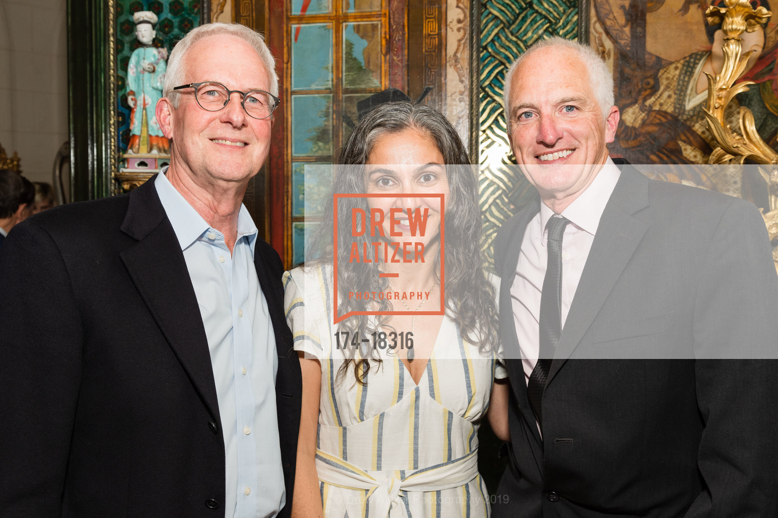 David Rowe, Yasman Lee, Brad Johnson, Gordon and Ann Getty Host the Crowden School, Private Residence, May 1st, 2019, Photo #174-18316 David Rowe, Yasman Lee, Brad Johnson, Photo #174-18316
