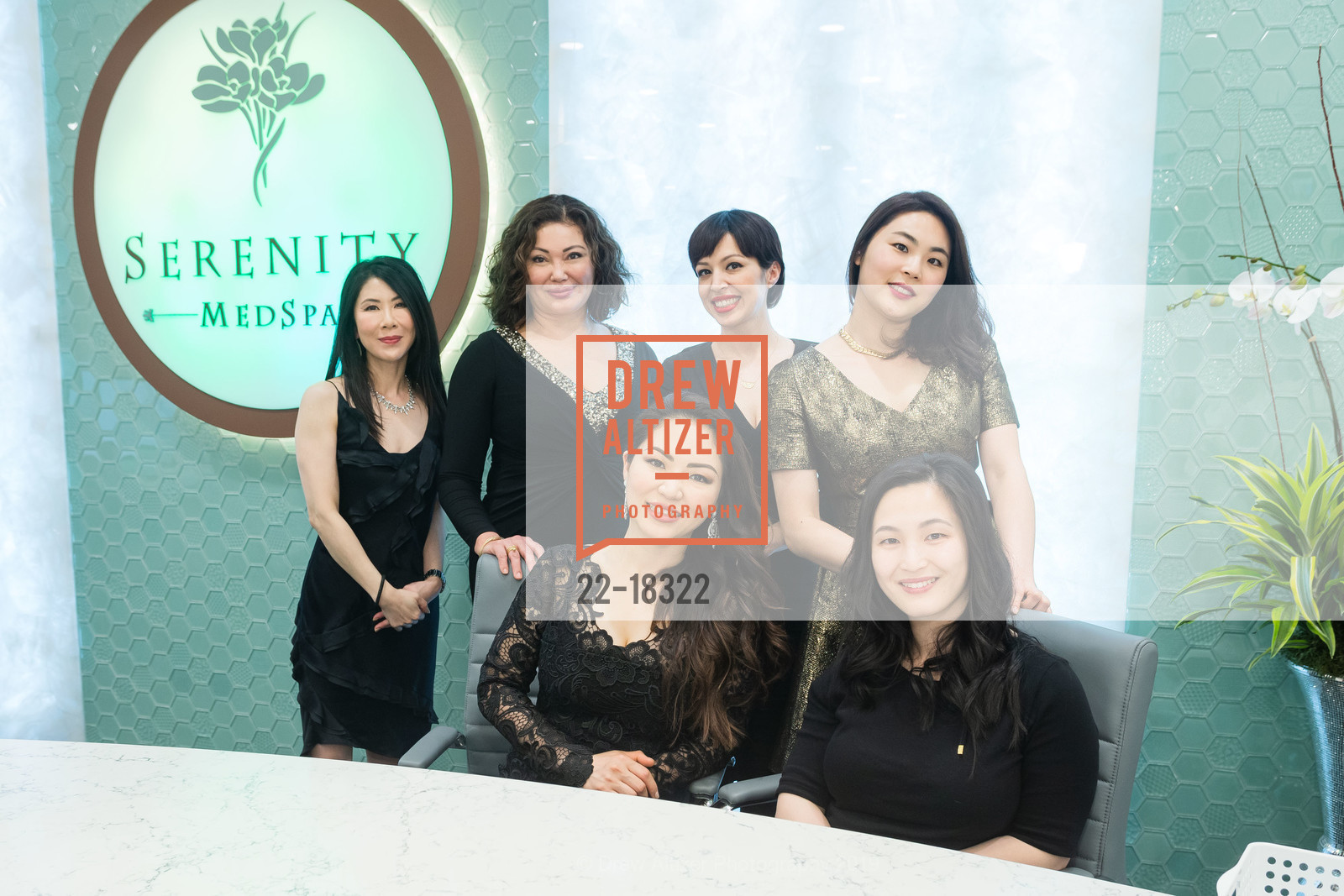 Judy Yonai, Alex Sanchez, Mira Jang, Yuna Oak, Larissa Sie, Serenity MedSpa's 1 Year Anniversary 2019, Serenity MedSpa. 1720 El Camino Real, May 2nd, 2019, Photo #22-18322 Judy Yonai, Alex Sanchez, Mira Jang, Yuna Oak, Larissa Sie, Photo #22-18322