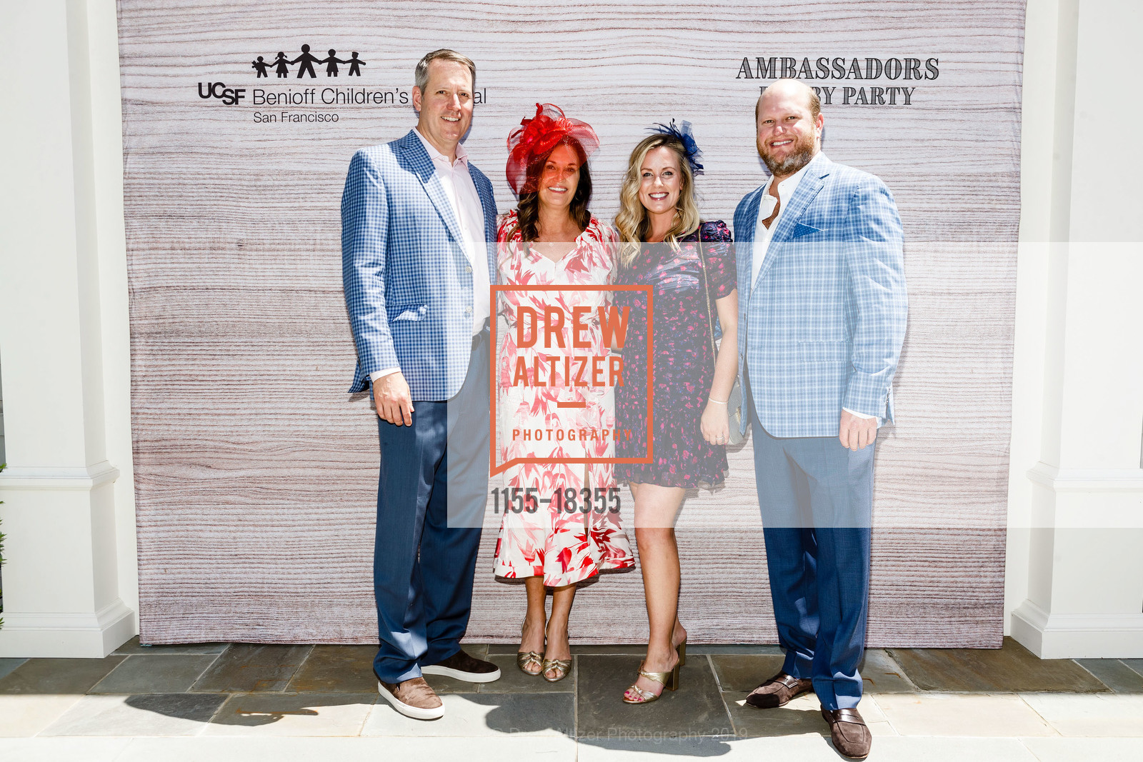 Kevin Robinson, Darcy Robinson, Nicole Cooley, Kyle Katz, Ambassadors for UCSF Benioff Children's Hospital San Francisco Kentucky Derby Party, Private Residence, May 4th, 2019, Photo #1155-18355 Kevin Robinson, Darcy Robinson, Nicole Cooley, Kyle Katz, Photo #1155-18355