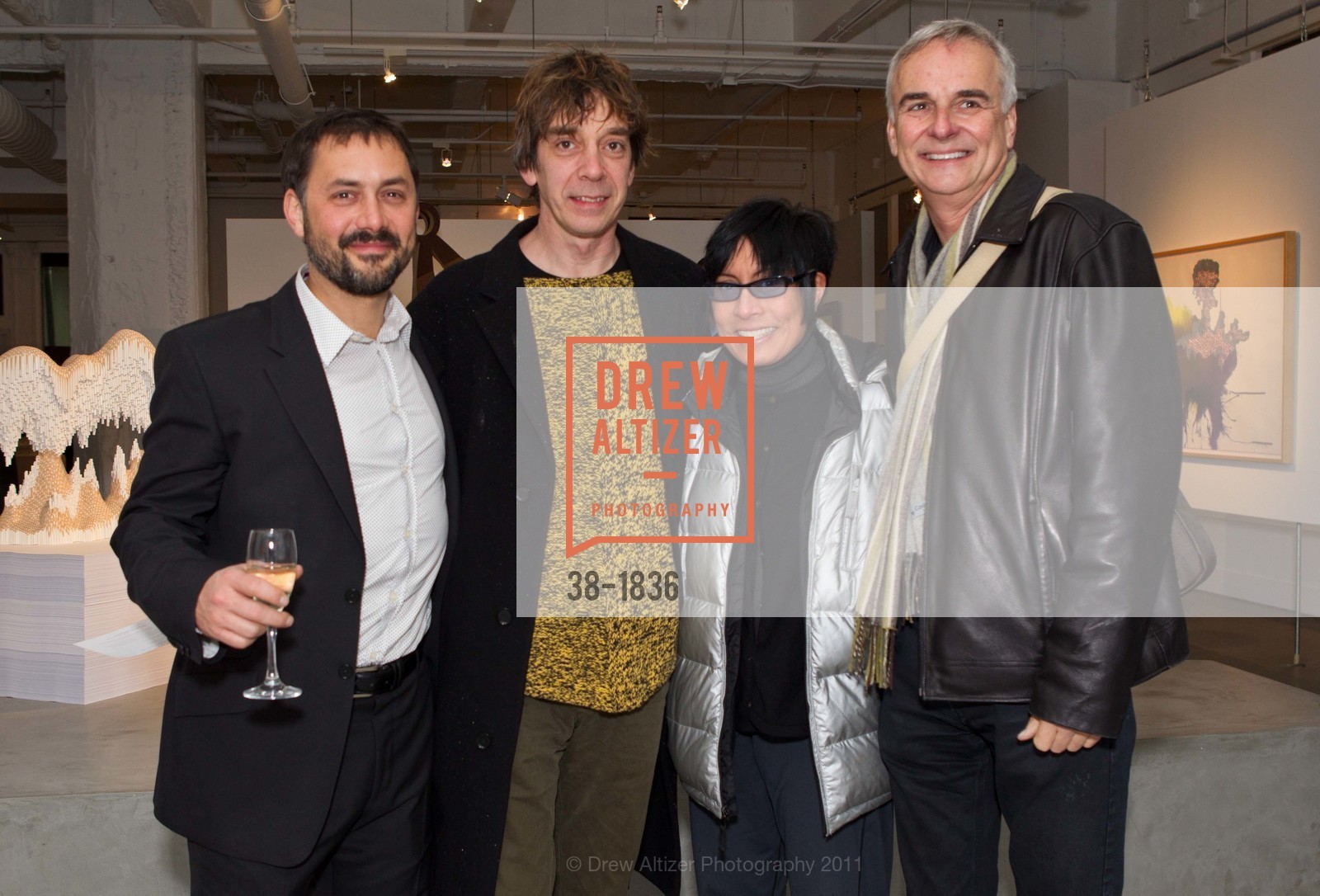 Raman Frey, Scott Minneman, JD Beltran, Ken Foster, FREY NORRIS' CONTEMPORARY & MODERN VIP Preview of its Newly Opened Gensler-Designed Galleries, US, February 25th, 2011, Photo #38-1836 Raman Frey, Scott Minneman, JD Beltran, Ken Foster, Photo #38-1836