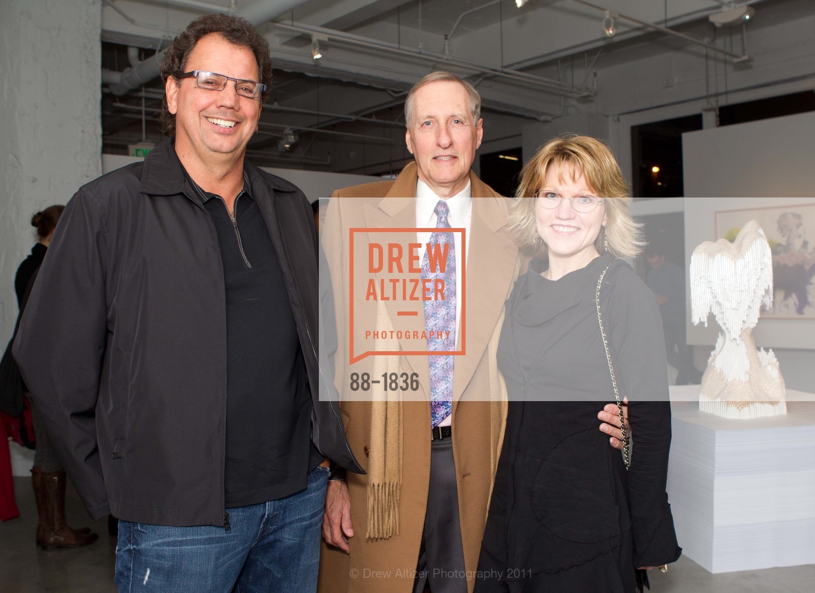 Rick Hughes, Gary Heidenreich, Kathy Heidenreich, FREY NORRIS' CONTEMPORARY & MODERN VIP Preview of its Newly Opened Gensler-Designed Galleries, US, February 25th, 2011, Photo #88-1836 Rick Hughes, Gary Heidenreich, Kathy Heidenreich, Photo #88-1836