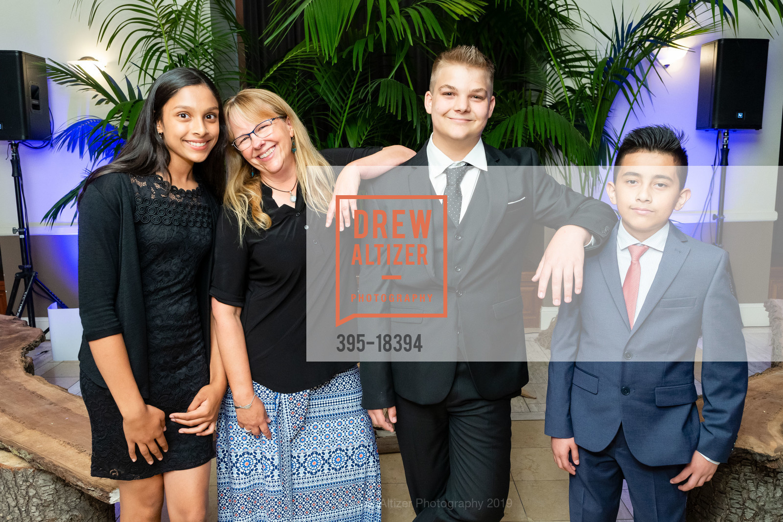 Satvika Iyer, Kim Orbick, Rylan Mamola, Joshua Velazquez, An Evening With NatureBridge Gala 2019, Bently Reserve. 301 Battery Street, May 9th, 2019, Photo #395-18394 Satvika Iyer, Kim Orbick, Rylan Mamola, Joshua Velazquez, Photo #395-18394