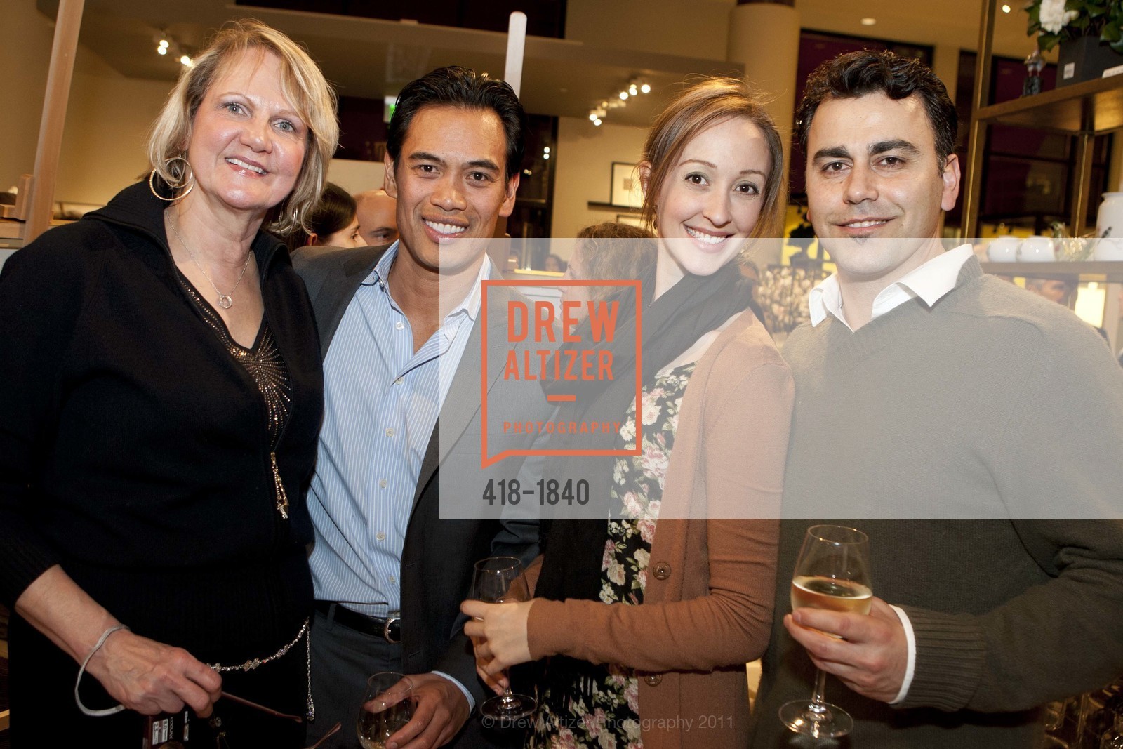 Jackie VanSickle, James Aduna, Victoria Peterson, George Hawawini, LEBOlive at GUMP'S - A Perfect Blend of High Style and Artistic Innovation, US, February 25th, 2011, Photo #418-1840 Jackie VanSickle, James Aduna, Victoria Peterson, George Hawawini, Photo #418-1840