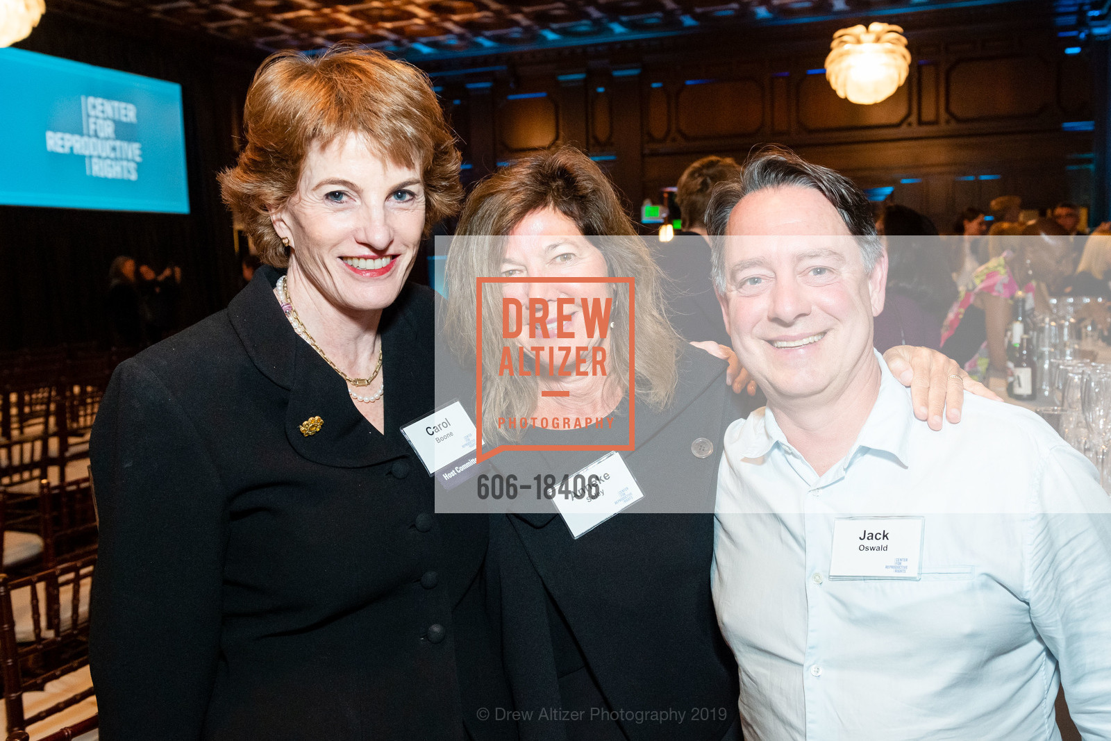 Carol Boone, Anneke Seley, Jack Oswald, Center for Reproductive Rights 6th Annual SF Benefit, Julia Morgan Ballroom, May 7th, 2019, Photo #606-18406 Carol Boone, Anneke Seley, Jack Oswald, Photo #606-18406