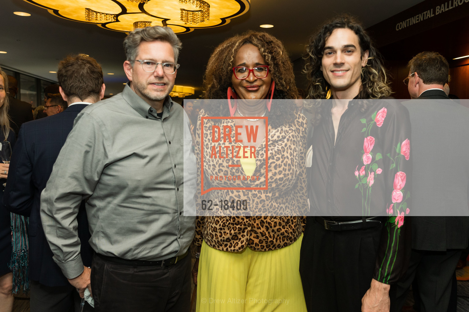 Sal Ettlin, Janetta Johnson, Scott Chilberg, TNDC Birthday Dinner 2019, Hilton SF Union Square. 333 O’Farrell St, Photo #62-18409 Sal Ettlin, Janetta Johnson, Scott Chilberg, Photo #62-18409