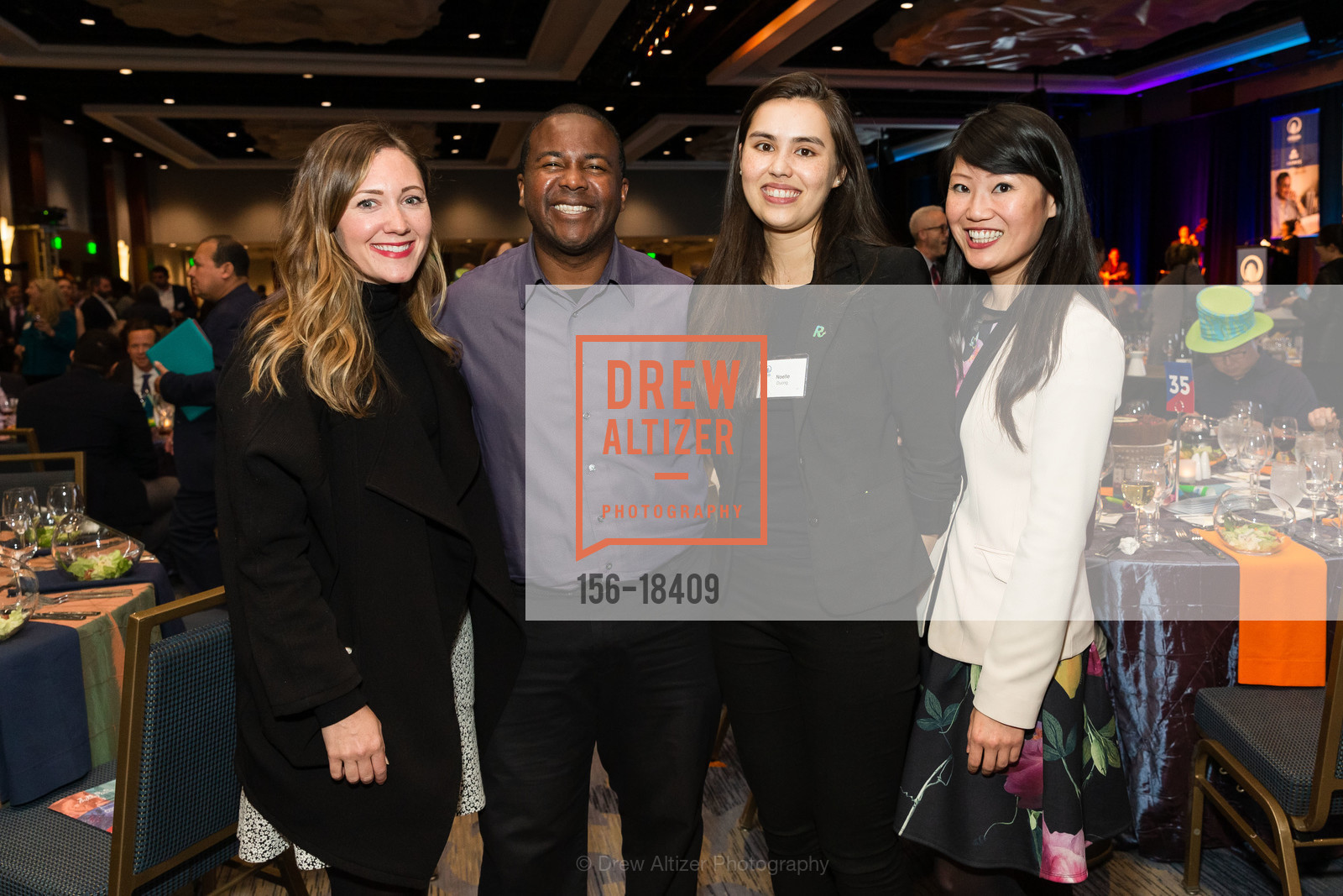 Katherine Howard, Jeremiah Jeffries, Noelle, Jessica Ho, TNDC Birthday Dinner 2019, Hilton SF Union Square. 333 O’Farrell St, Photo #156-18409 Katherine Howard, Jeremiah Jeffries, Noelle, Jessica Ho, Photo #156-18409