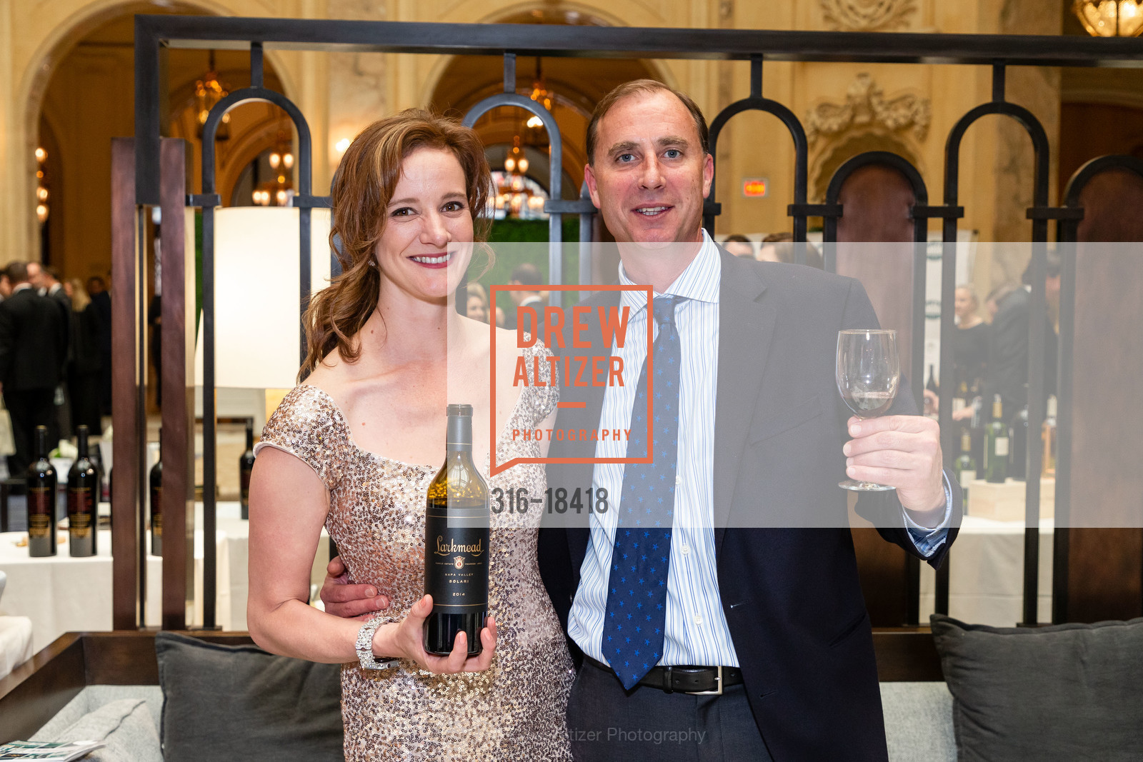 Deanna Basham, John Baker, Guardsmen Wine Auction 2019, Palace Hotel. 2 New Montgomery St, Photo #316-18418 Deanna Basham, John Baker, Photo #316-18418