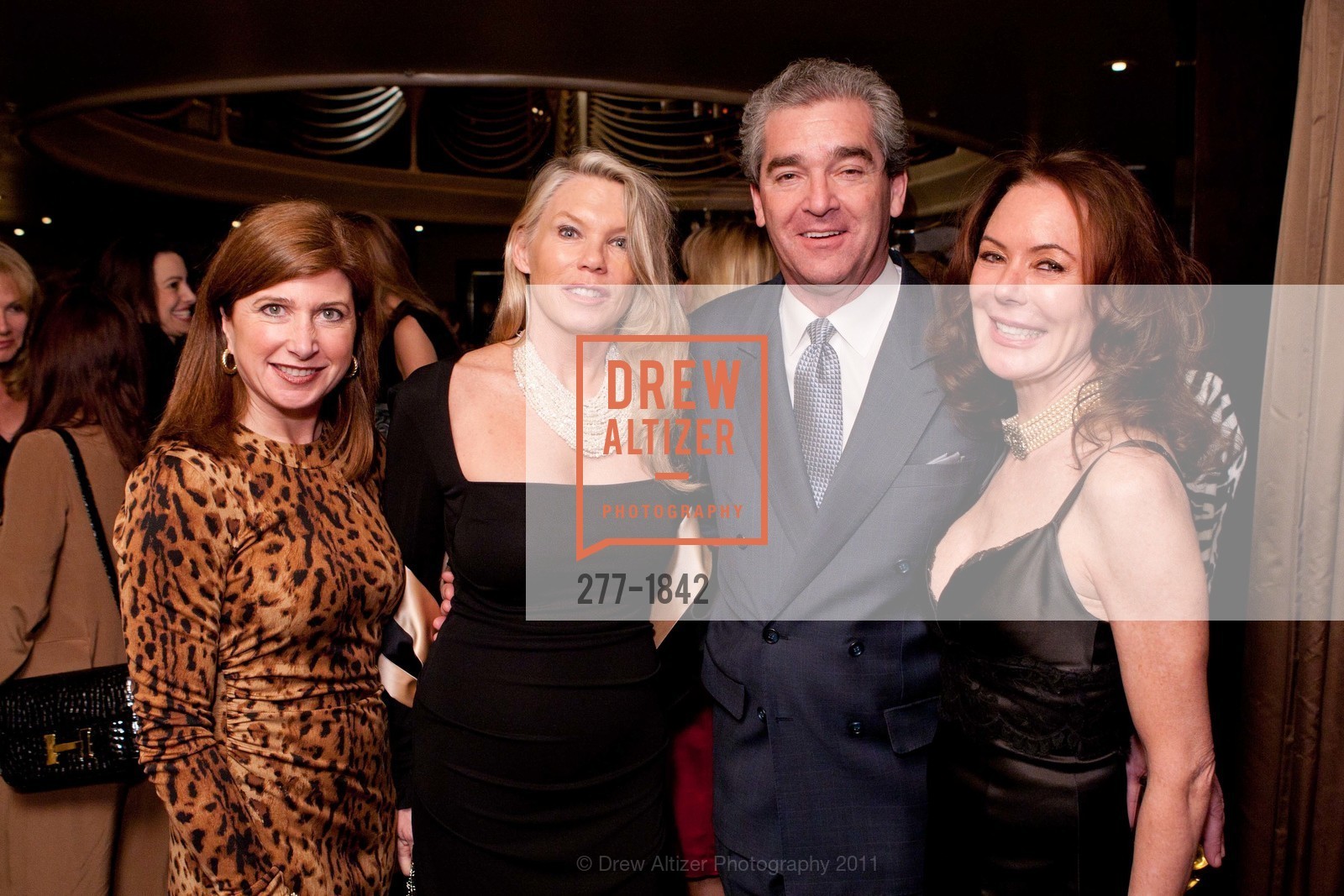 Joanna Rees, Marcine Engel, Robert Eves, Margaret Mitchell, San Francisco Zoo's Auxiliary Holds ZOOTOPIA 2011 at Jardinier Honoring BARRY and MARIE LIPMAN, US, February 28th, 2011, Photo #277-1842 Joanna Rees, Marcine Engel, Robert Eves, Margaret Mitchell, Photo #277-1842