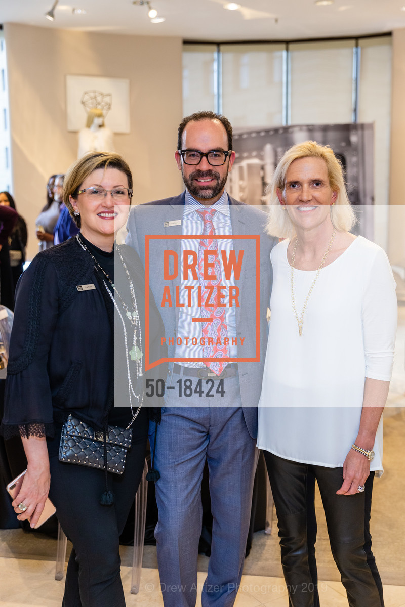 Kathy Moore, Raphael Vargas, Therese Vandenberg, Saks Fifth Avenue Hosts "Inside the Vault" Dinner, Saks Fifth Avenue, Third Floor - Ballroom. 384 Post Street, May 9th, 2019, Photo #50-18424 Kathy Moore, Raphael Vargas, Therese Vandenberg, Photo #50-18424