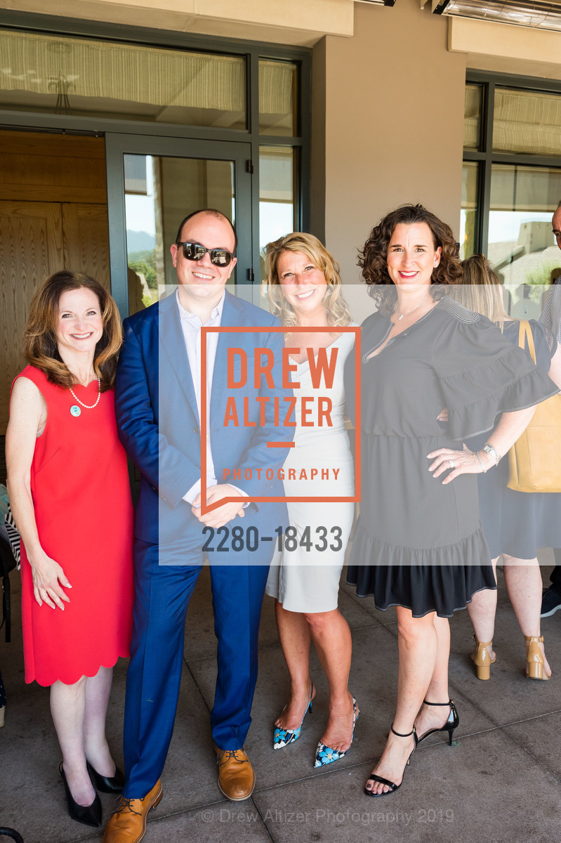 Eve Bukowski, Michael Sapienza, Jill Horn, Kim McNair, 5th Annual Inside Anne’s Closet Luncheon and Fashion Show Benefiting Colorectal Cancer Alliance, Rosewood Sand Hill. 2825 Sand Hill Road, May 13th, 2019, Photo #2280-18433 Eve Bukowski, Michael Sapienza, Jill Horn, Kim McNair, Photo #2280-18433
