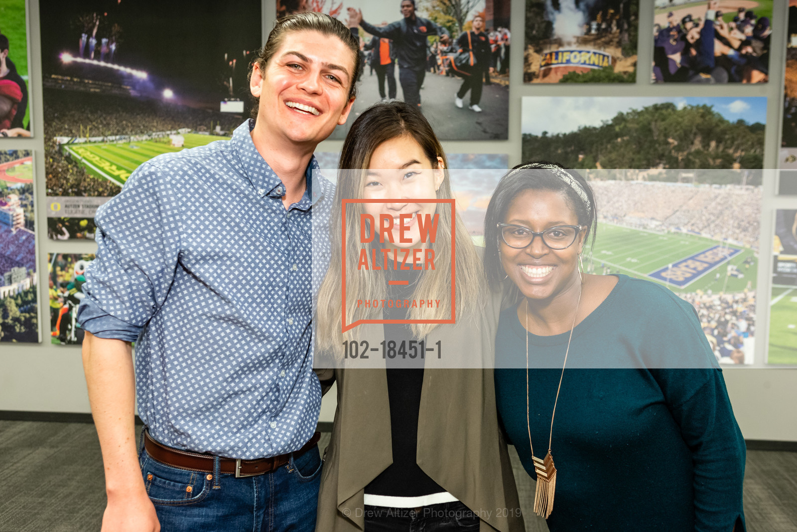 Andrew Sweeney, Janet Park, Randa Hinton, USC Annenberg Maymester Reception, 360 Third Street. 360 3rd Street, May 13th, 2019, Photo #102-18451-1 Andrew Sweeney, Janet Park, Randa Hinton, Photo #102-18451-1