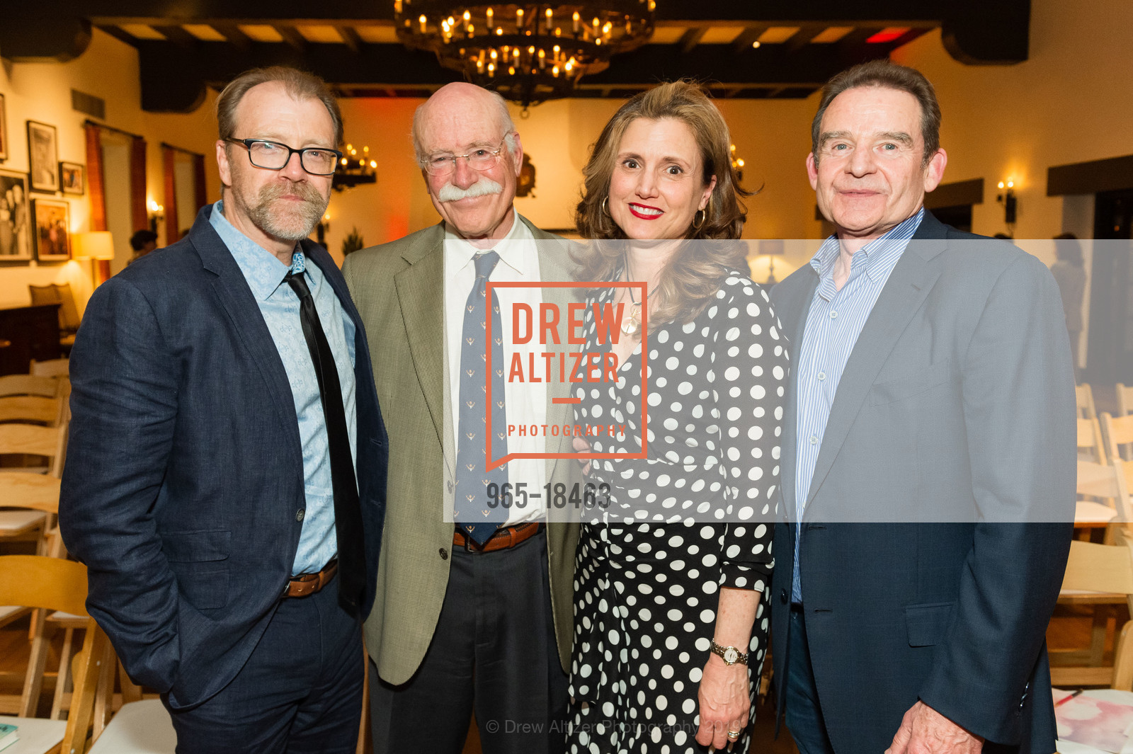 George Saunders, Tobias Wolff, Carol Edgarian, Tom Jenks, Narrative Magazine Night 2019, Arguello Restaurant. 50 Morago Ave, May 15th, 2019, Photo #965-18463 George Saunders, Tobias Wolff, Carol Edgarian, Tom Jenks, Photo #965-18463