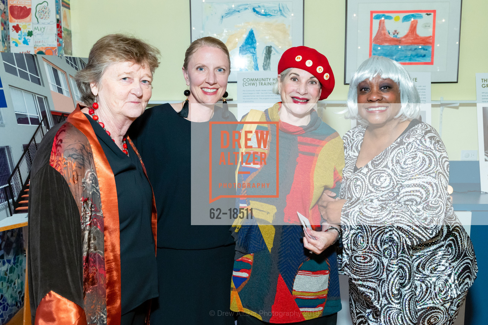 Martha Ryan, Margaret Lynch, Laurie Wright, Sharon Youmans, Homeless Prenatal Program Hosts Our House Gala 2019, HPP, The Lipman Family Building. 2500 18th Street, San Francisco, CA 94110, May 18th, 2019, Photo #62-18511 Martha Ryan, Margaret Lynch, Laurie Wright, Sharon Youmans, Photo #62-18511