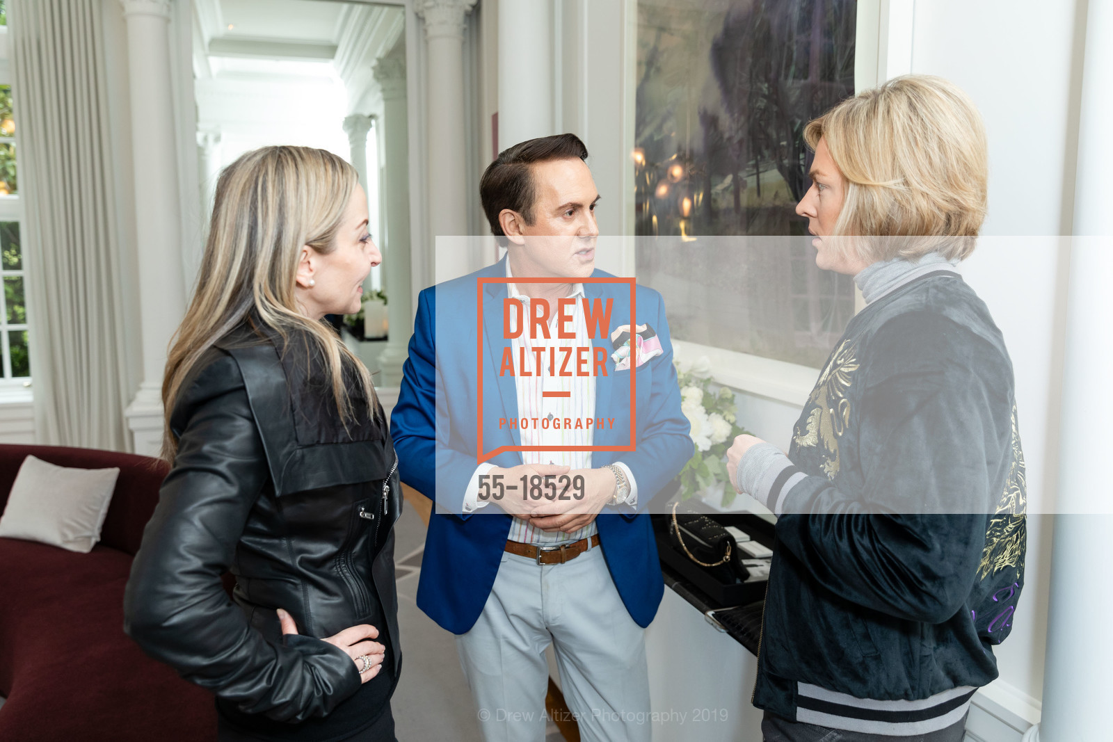 Milena Marinova, Joel Goodrich, Luke van Duyn, Owners Reception at Le Petit Trianon, Le Petit Trianon Mansion. 3800 Washington, May 19th, 2019, Photo #55-18529 Milena Marinova, Joel Goodrich, Luke van Duyn, Photo #55-18529