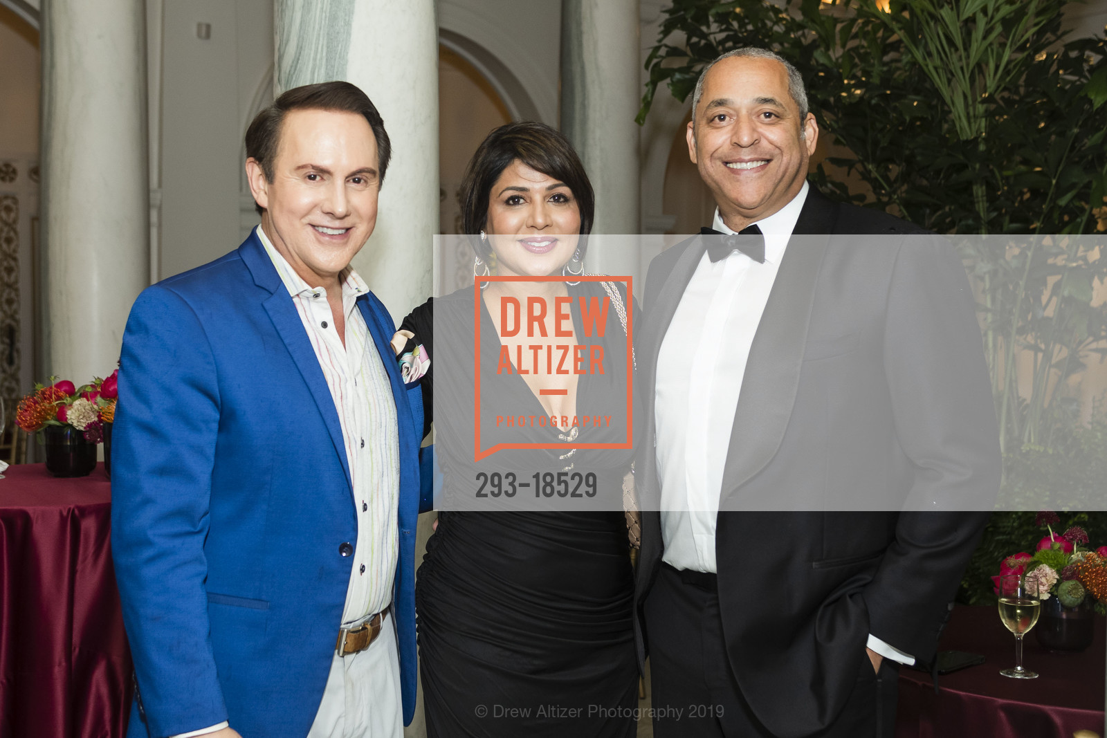 Joel Goodrich, Sharan Johal, Neveo Mosser, Owners Reception at Le Petit Trianon, Le Petit Trianon Mansion. 3800 Washington, May 19th, 2019, Photo #293-18529 Joel Goodrich, Sharan Johal, Neveo Mosser, Photo #293-18529