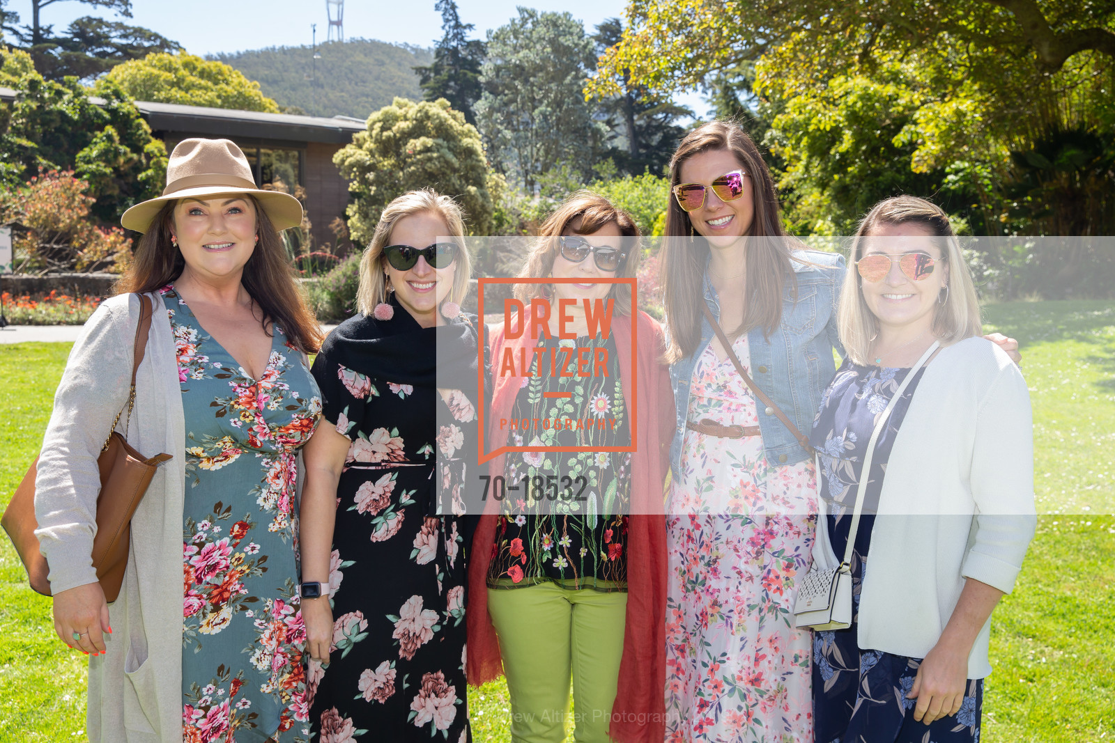 Morgan Rasmussen, Karen Albergan, T Beller, Andrea Shovelain, Lindsay Faith Weinhold, SF Botanical Garden Society Garden Feast 2019, San Francisco Botanical Garden. 1199 Ninth Avenue, May 22nd, 2019, Photo #70-18532 Morgan Rasmussen, Karen Albergan, T Beller, Andrea Shovelain, Lindsay Faith Weinhold, Photo #70-18532