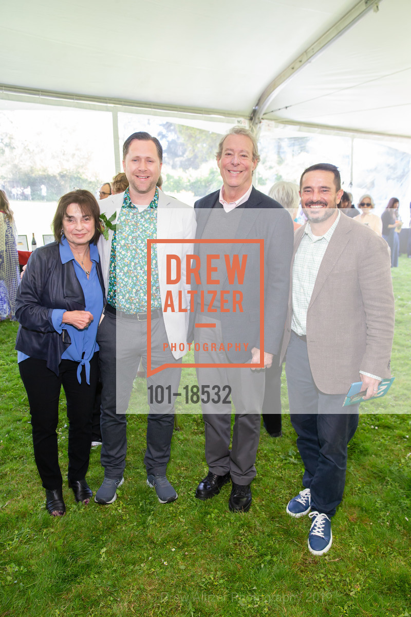 Margo Ginsburg, Bob Tandler, Matthew Stephens, Phil Ginsburg, SF Botanical Garden Society Garden Feast 2019, San Francisco Botanical Garden. 1199 Ninth Avenue, May 22nd, 2019, Photo #101-18532 Margo Ginsburg, Bob Tandler, Matthew Stephens, Phil Ginsburg, Photo #101-18532