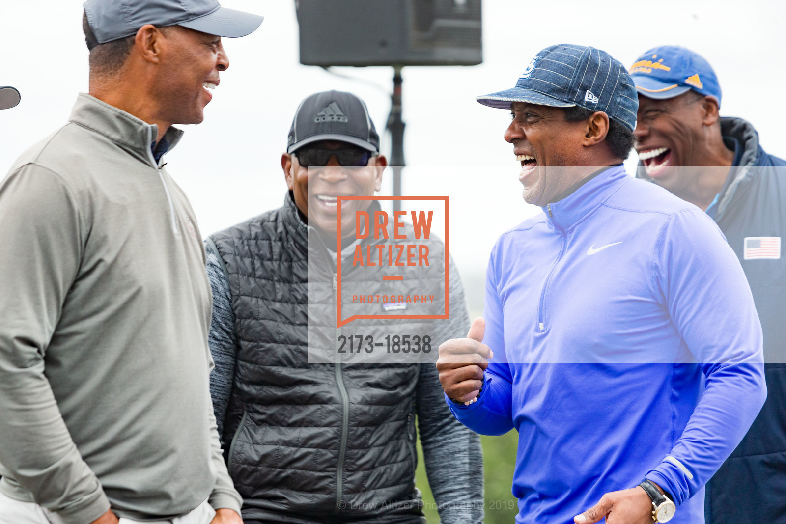 Marcus Allen, Erik Dickerson, Tito Landrum, UCSF Health Celebrity Golf Classic 2019, Olympic Club. 599 Skyline Blvd, San Francisco, CA 94132, May 20th, 2019, Photo #2173-18538 Marcus Allen, Erik Dickerson, Tito Landrum, Photo #2173-18538