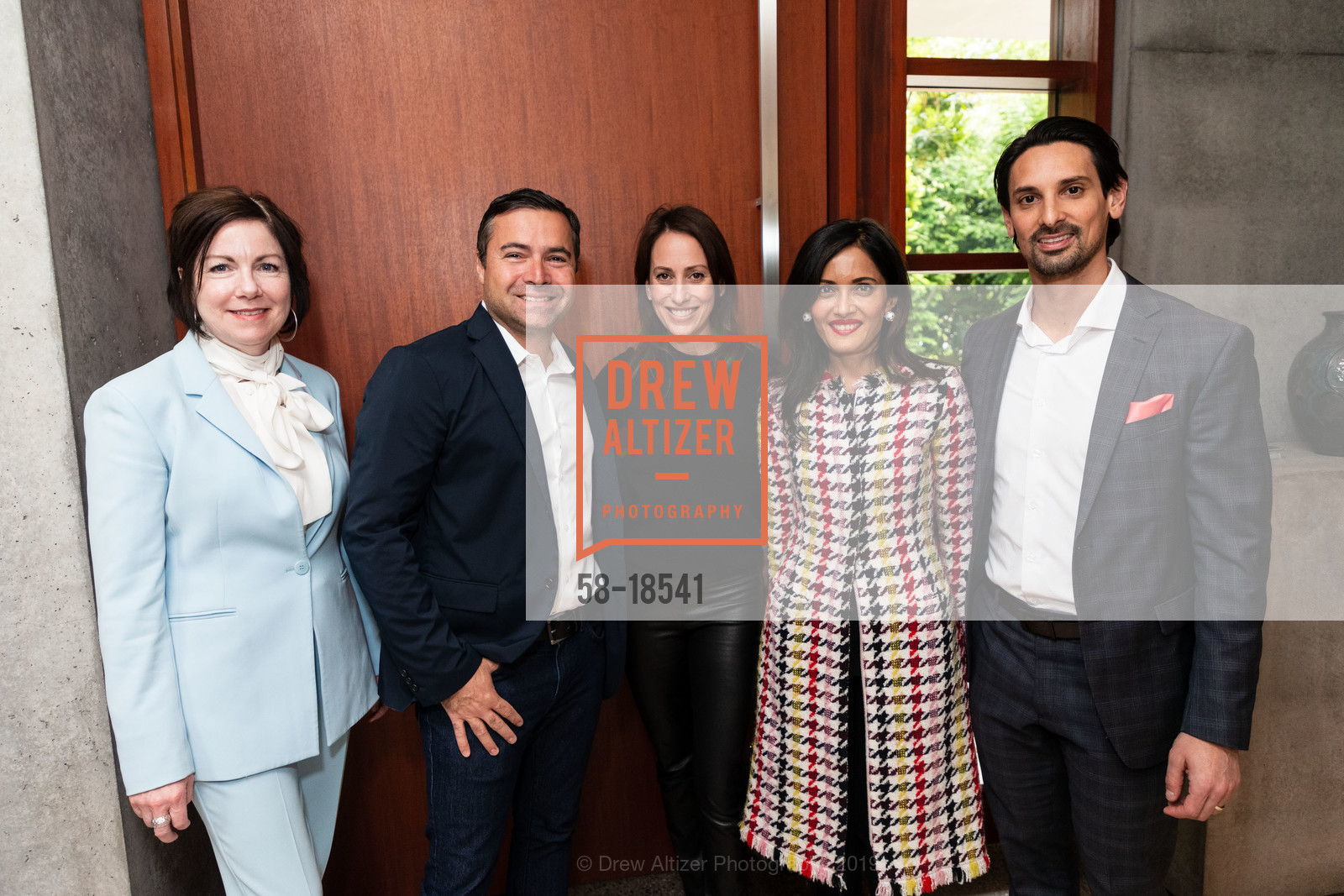 Nancy Barrett, Courtney Kass, Komal Shah, Basil Barouki, The Arts & Silicon Valley, Private Residence, May 21st, 2019, Photo #58-18541 Nancy Barrett, Courtney Kass, Komal Shah, Basil Barouki, Photo #58-18541