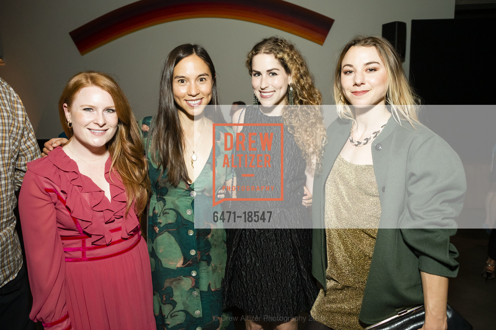 Hannah Madenly, Sara Wessen Chang, Sally Katz, Margaret Wingard, SFMOMA Art Bash 2019, SFMOMA, May 22nd, 2019, Photo #6471-18547 Hannah Madenly, Sara Wessen Chang, Sally Katz, Margaret Wingard, Photo #6471-18547