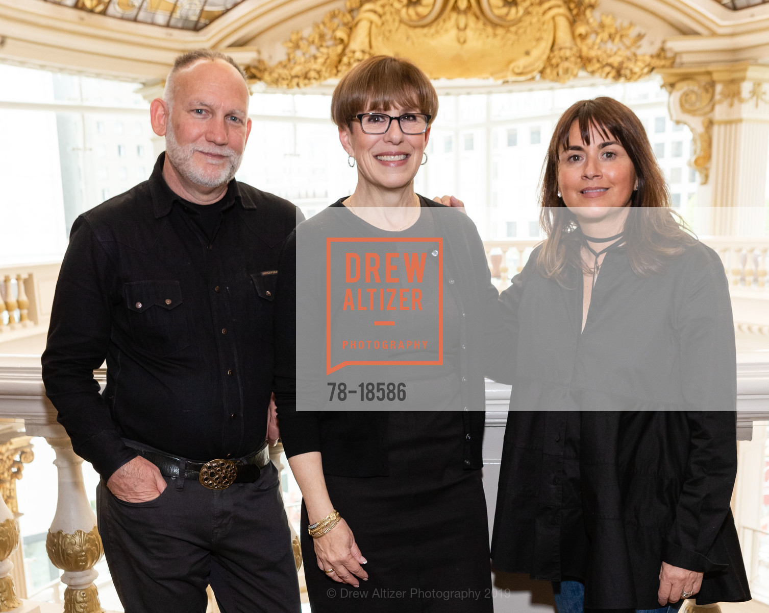 Robert Giguere, Terri Mino, Amy Sullivan, Farewell Party for Terri Mino, Neiman Marcus, Fourth Floor Rotunda. 150 Stockton Street, May 30th, 2019, Photo #78-18586 Robert Giguere, Terri Mino, Amy Sullivan, Photo #78-18586