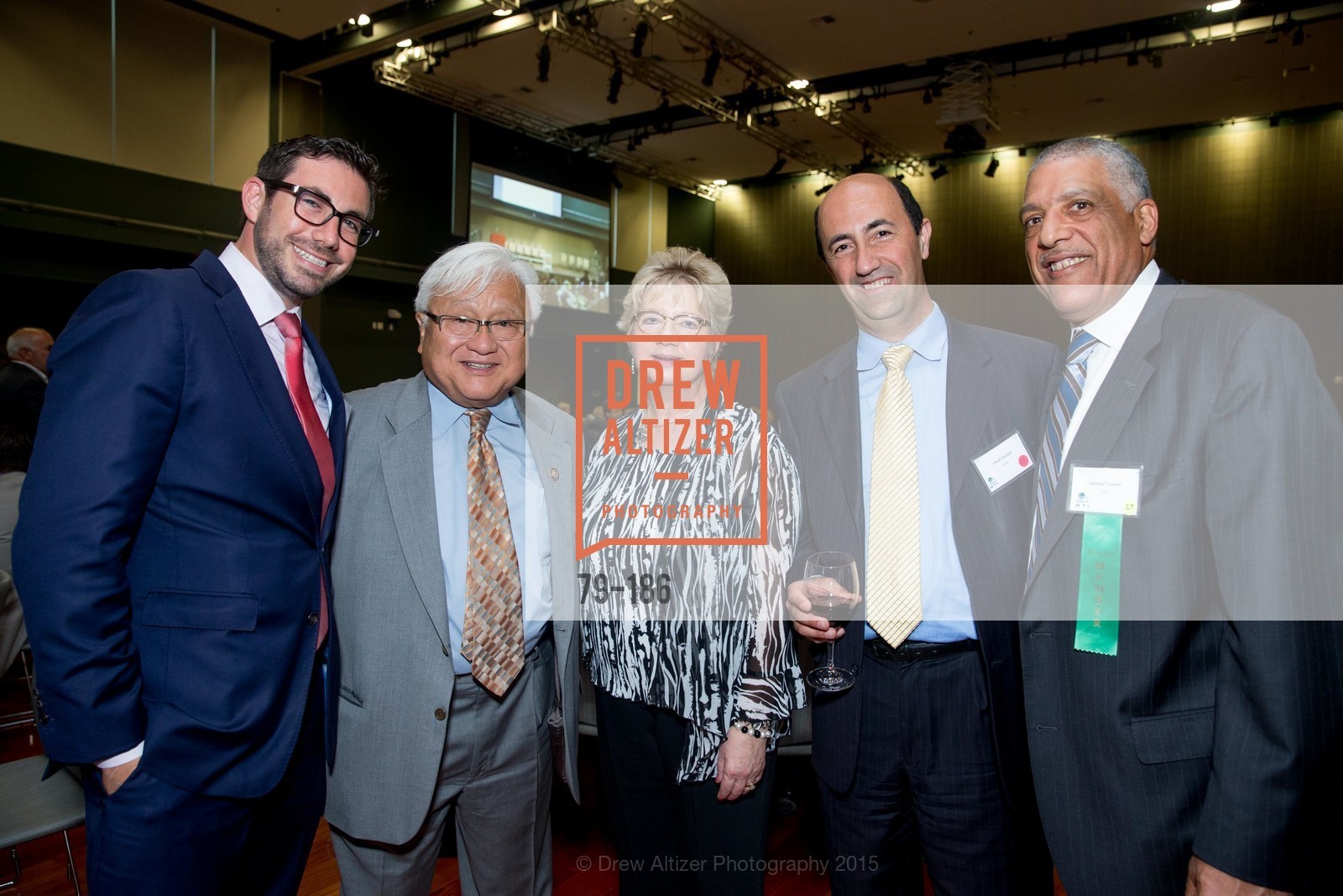 Josh Englander, Mike Honda, Chadi Chazbek, Michael Townes, Gucci & Vogue Dinner, San Jose State University, Student Union Ballroom. One Washington Square, June 25th, 2015, Photo #79-186 Josh Englander, Mike Honda, Chadi Chazbek, Michael Townes, Photo #79-186