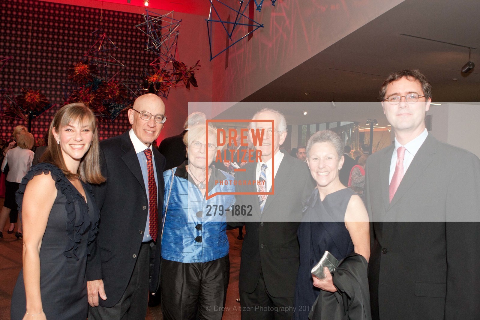 Melissa Power, Bill Power, Jerry Saliman, Dorothy Saxe, Paula Power, Greg Neukirchner, 27th Annual BOUQUETS TO ART Opening Night Gala, DeYoung Museum. 110313-BouquetsGala, March 14th, 2011, Photo #279-1862 Melissa Power, Bill Power, Jerry Saliman, Dorothy Saxe, Paula Power, Greg Neukirchner, Photo #279-1862