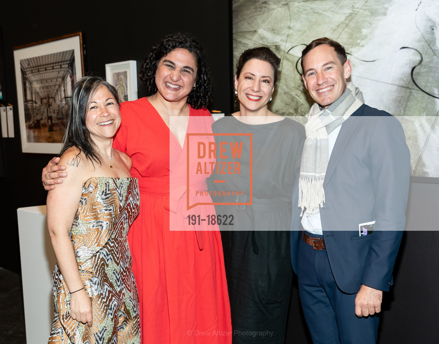 Sharon Maidenberg, Samin Nosrat, Jourdan Abel, Blair Randall, Headlands Benefit Art Auction 2019, Fort Mason Festival Pavilion, Photo #191-18622 Sharon Maidenberg, Samin Nosrat, Jourdan Abel, Blair Randall, Photo #191-18622