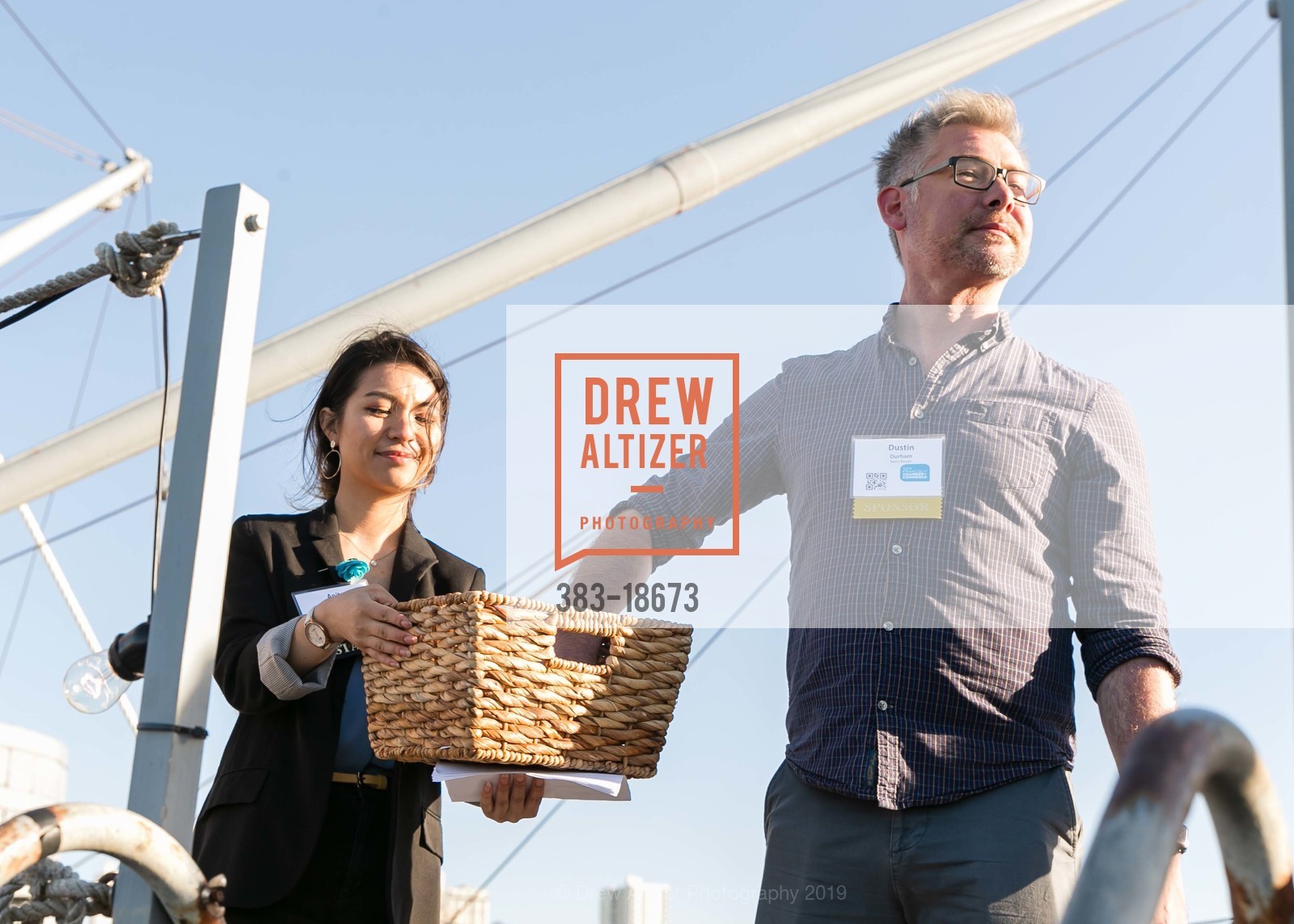 Anita Huang, Dustin Durham, SF Chamber of Commerce Executive Reception on the SS Jeremiah O’Brien, SS Jeremiah O’Brien. Pier 45, Fisherman's Wharf, June 6th, 2019, Photo #383-18673 Anita Huang, Dustin Durham, Photo #383-18673