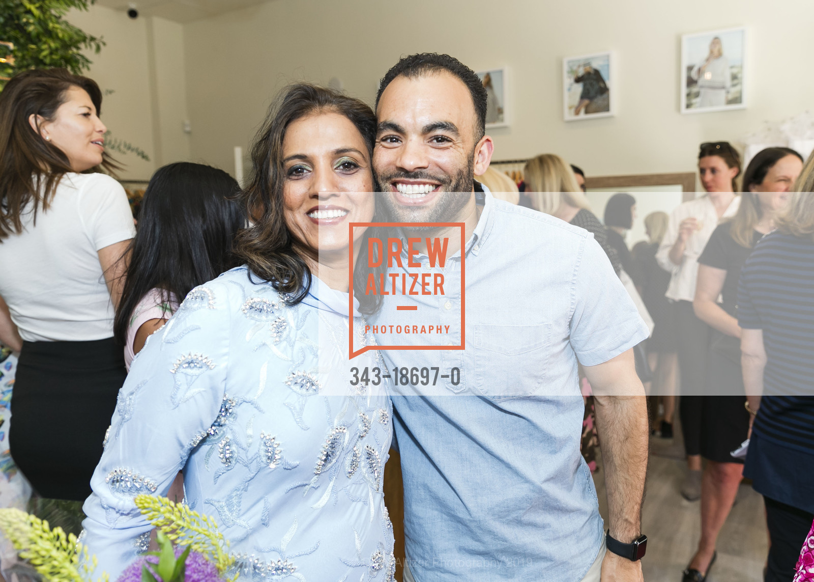 Chandan Allen, Michael Gaston, Mélange Store Opening Party, Stanford Shopping Center. 660 Stanford Shopping Center, June 13th, 2019, Photo #343-18697-0 Chandan Allen, Michael Gaston, Photo #343-18697-0