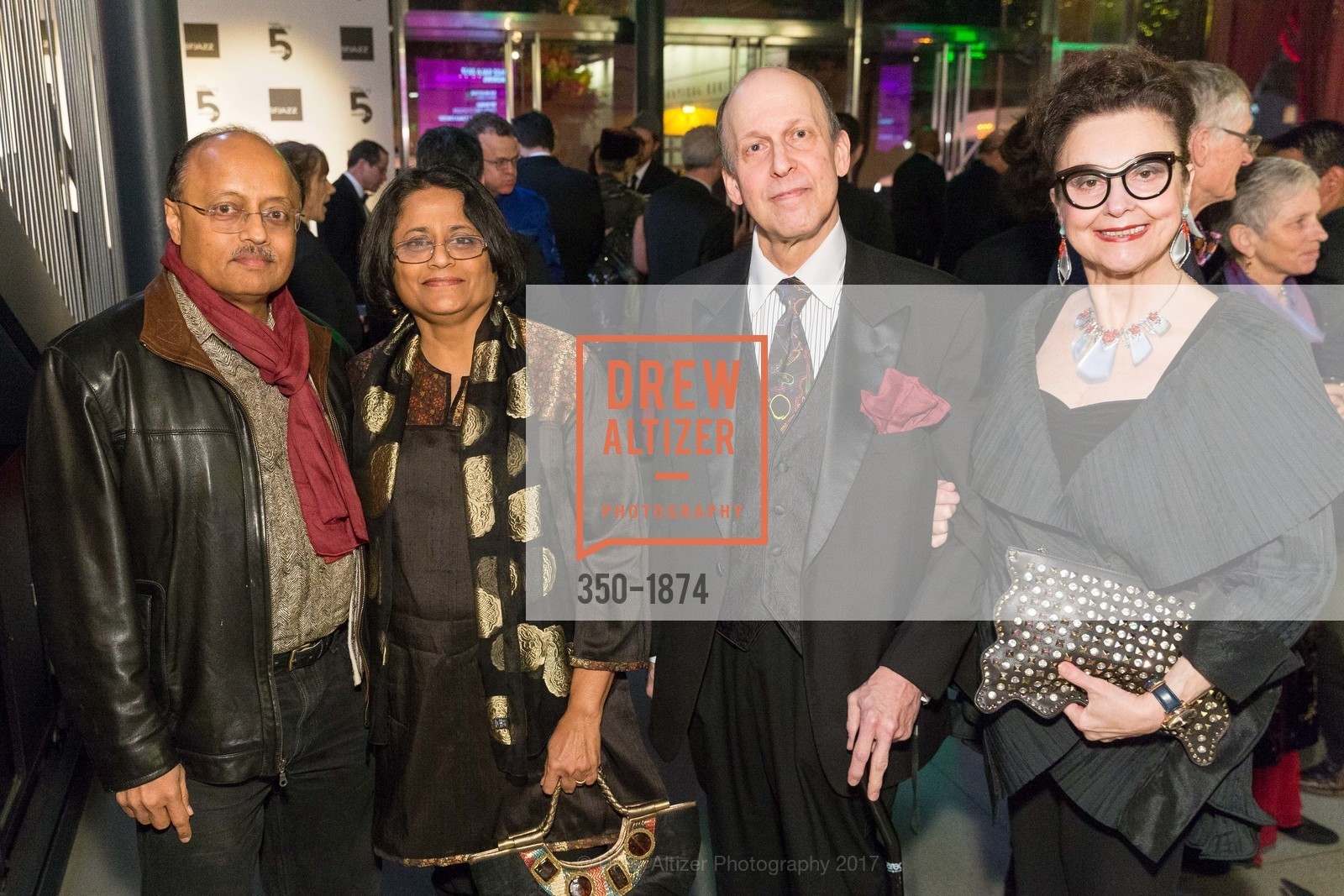 Vas Bhandarkar, Vrinda Bhandarkar, Geoffrey Green, Marcia Green, SFJAZZ Gala 2017, SFJAZZ Center. 201 Franklin Street, January 18th, 2017, Photo #350-1874 Vas Bhandarkar, Vrinda Bhandarkar, Geoffrey Green, Marcia Green, Photo #350-1874