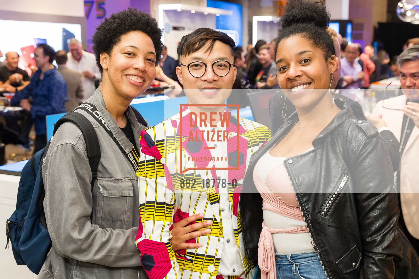 Jamaica Watson, Eric Denny, Camille Siebers, VIP Pride Party 2019, AT&T Store. 1 Powell Street, June 21st, 2019, Photo #882-18778-0 Jamaica Watson, Eric Denny, Camille Siebers, Photo #882-18778-0