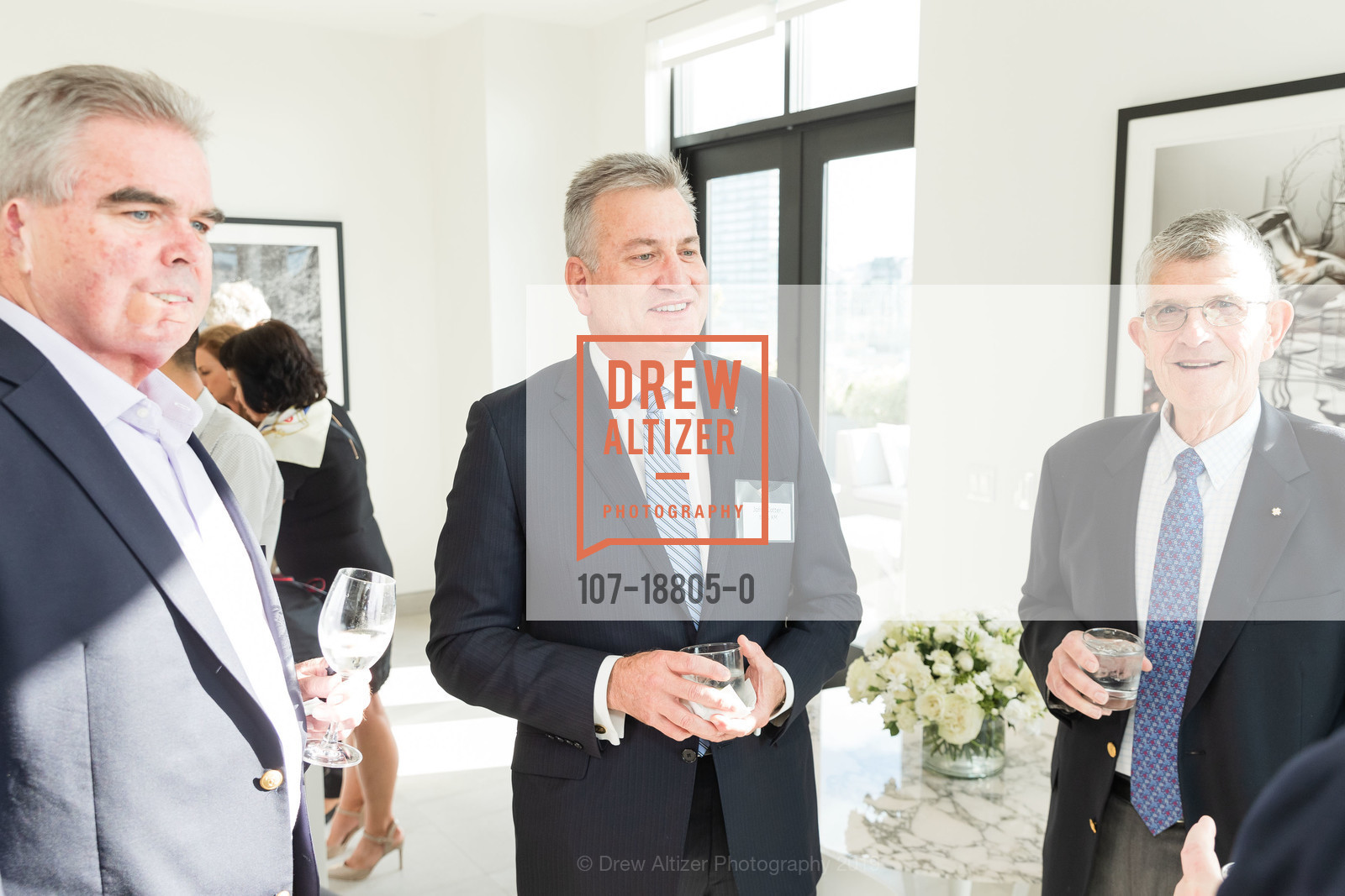 Ken Hurley, John Cotter, George Kiesel, "Celebrating Friends" - Order of Malta Clinic of Northern California 11th Anniversary Celebration, Private Residence, June 26th, 2019, Photo #107-18805-0 Ken Hurley, John Cotter, George Kiesel, Photo #107-18805-0