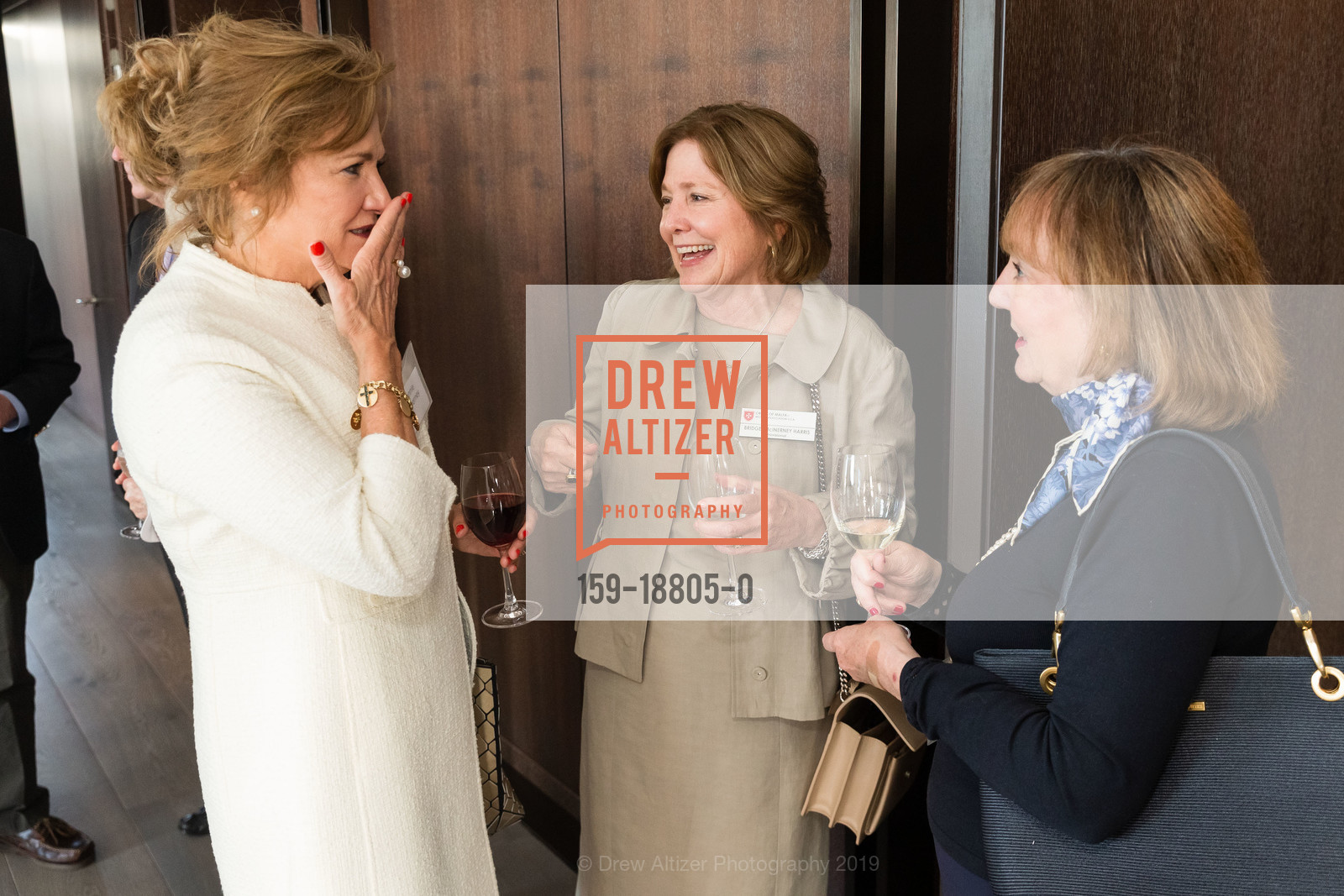 Ronnie McInerney, Bridget McInerney Harris, Debbie Kelley, "Celebrating Friends" - Order of Malta Clinic of Northern California 11th Anniversary Celebration, Private Residence, June 26th, 2019, Photo #159-18805-0 Ronnie McInerney, Bridget McInerney Harris, Debbie Kelley, Photo #159-18805-0