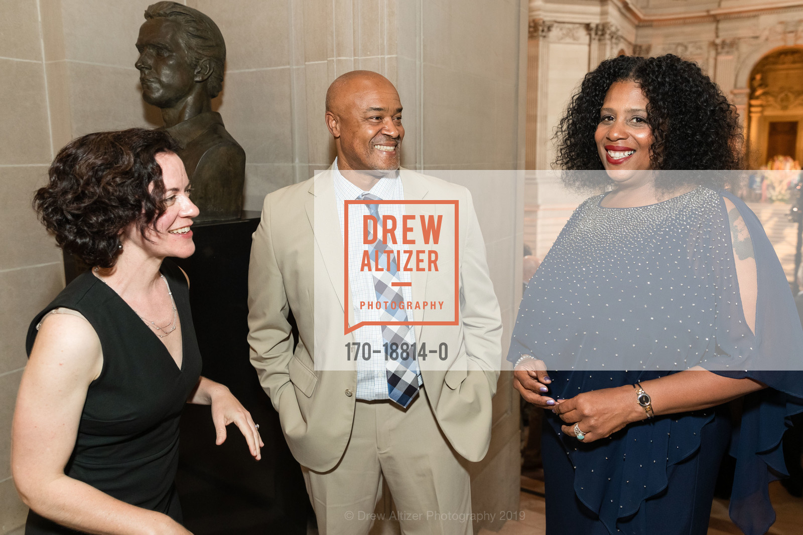 Moira Chapin, Darin Jones, Rue Mapp, The Wilderness Society presents Ansel Adams Awards Dinner Honoring Former Governor Jerry Brown, SF City Hall. 1 Dr Carlton B Goodlett Pl, June 27th, 2019, Photo #170-18814-0 Moira Chapin, Darin Jones, Rue Mapp, Photo #170-18814-0