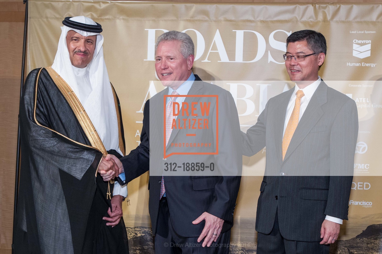 Sultan Bin Salman Bin Abdulaziz Al Saud, Dean Cash, Jay Xu, Roads of Arabia - San Francisco Opening, Asian Art Museum. San Francisco, October 27th, 2014, Photo #312-18859-0 Sultan Bin Salman Bin Abdulaziz Al Saud, Dean Cash, Jay Xu, Photo #312-18859-0