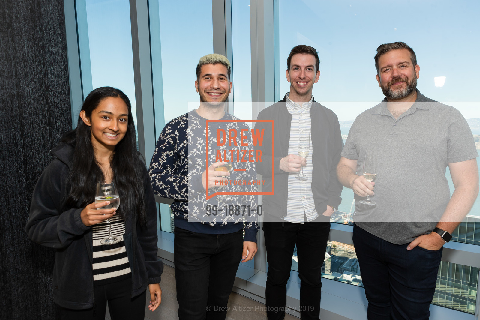 Ankitha Doddanari, Alan Robles, Vaclav Hasik, Kyle Pickett, Gallery 181 Opening Night Party, 181 Fremont Residences. 181 Fremont Street, July 11th, 2019, Photo #99-18871-0 Ankitha Doddanari, Alan Robles, Vaclav Hasik, Kyle Pickett, Photo #99-18871-0