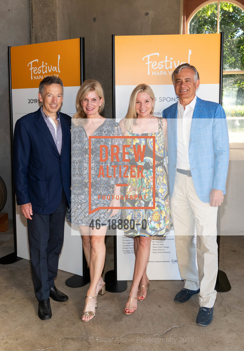 Rick Walker, Karen Walker, Kathleen McIntosh, Michael Covarrubias, Festival Napa Valley 2019 Concert and Patron Dinner at Far Niente, Far Niente. 1350 Acacia Drive, July 13th, 2019, Photo #46-18880-0 Rick Walker, Karen Walker, Kathleen McIntosh, Michael Covarrubias, Photo #46-18880-0