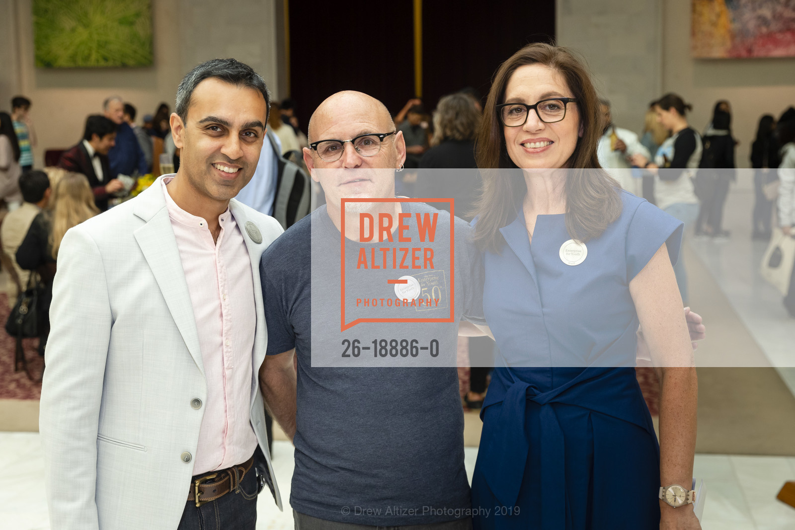 Shahid Hussain, Eric Guthertz, Ninive Calegari, Enterprise for Youth's 50th Anniversary & Gladys Thacher's 90th Birthday Celebration, San Francisco City Hall, July 11th, 2019, Photo #26-18886-0 Shahid Hussain, Eric Guthertz, Ninive Calegari, Photo #26-18886-0