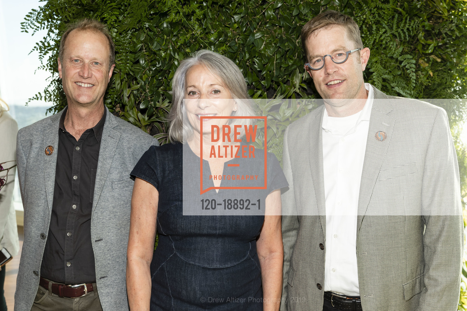 Duncan Ballash, Denise De Ville, Tony Keyser, Aquarium of the Bay CEO Reception: Climate & Ocean Conservation 2019, Salesforce Tower, Ohana Floor. 415 Mission Street, July 17th, 2019, Photo #120-18892-1 Duncan Ballash, Denise De Ville, Tony Keyser, Photo #120-18892-1