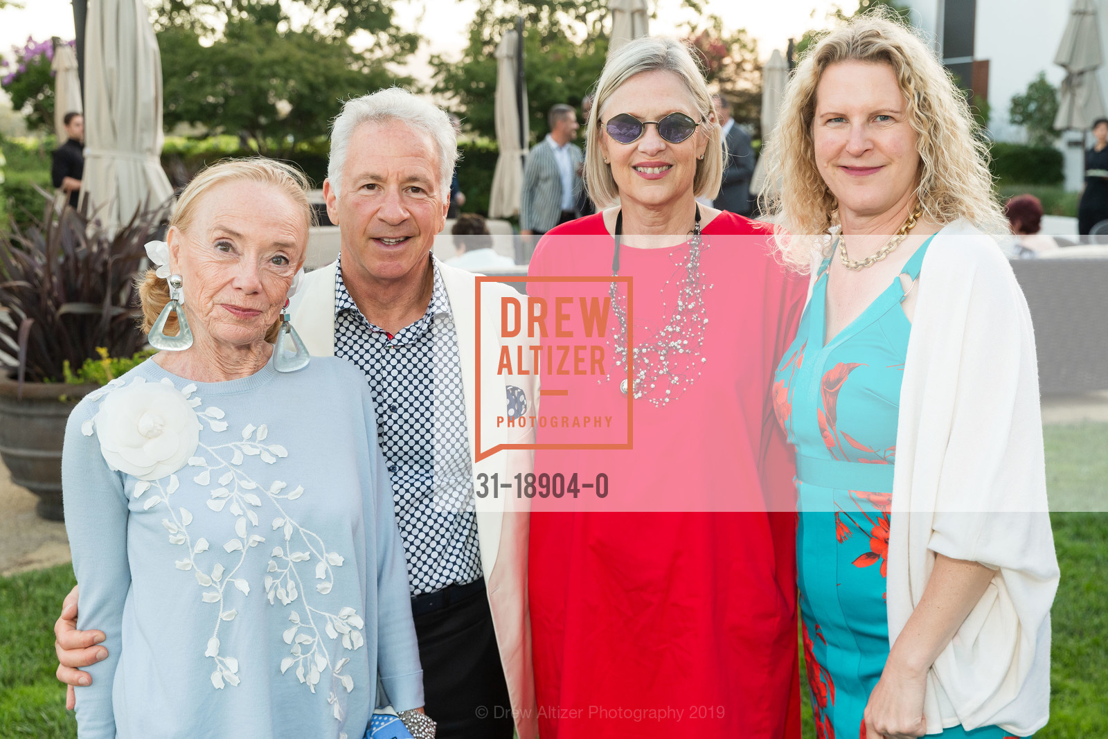 Malin Giddings, Richard Hechler, Susan Wookey, Diana Bersohn, Festival Napa Valley 2019 Patron Dinner at Chimney Rock, Chimney Rock Winery. 5350 Silverado Trail, July 19th, 2019, Photo #31-18904-0 Malin Giddings, Richard Hechler, Susan Wookey, Diana Bersohn, Photo #31-18904-0