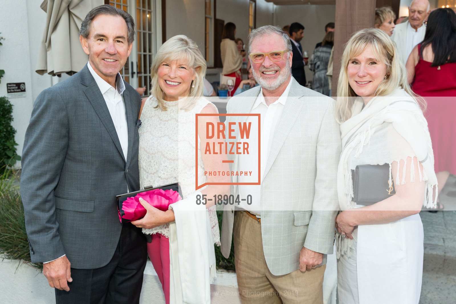 John Evans, Deborah Evans, Don Borella, Jennifer Borella, Festival Napa Valley 2019 Patron Dinner at Chimney Rock, Chimney Rock Winery. 5350 Silverado Trail, July 19th, 2019, Photo #85-18904-0 John Evans, Deborah Evans, Don Borella, Jennifer Borella, Photo #85-18904-0